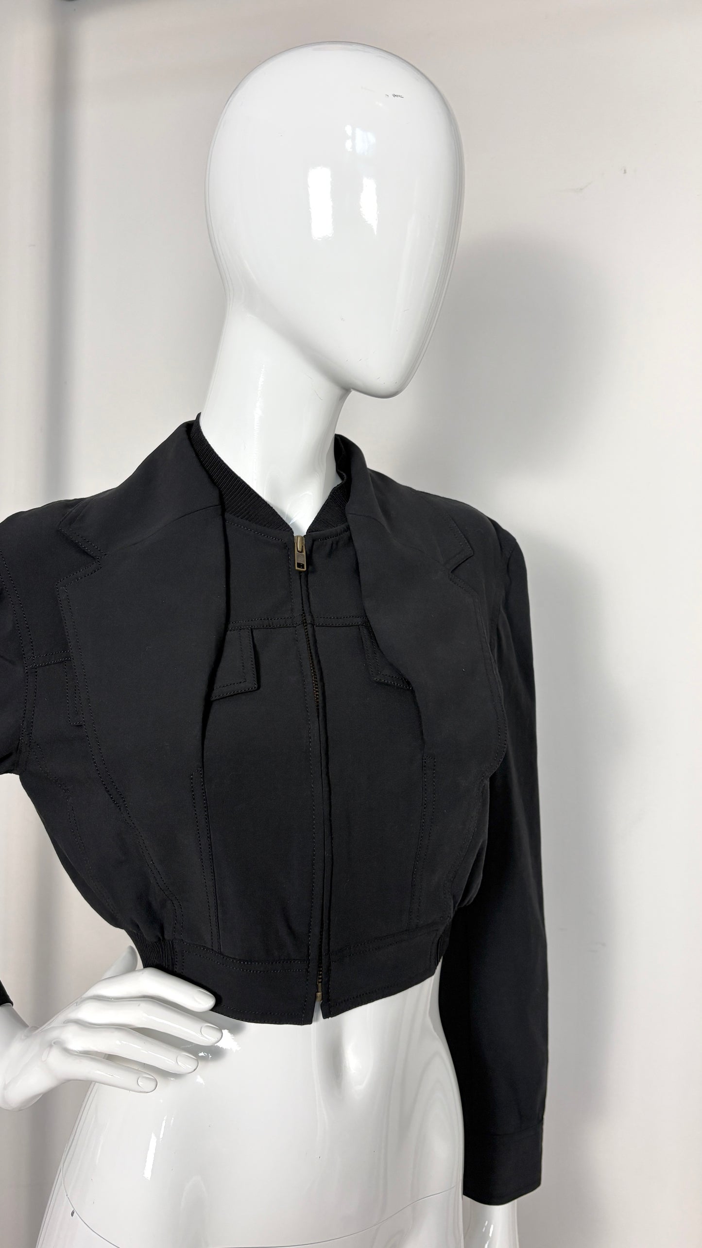 John Galliano cropped bomber jacket with disappearing lapel
