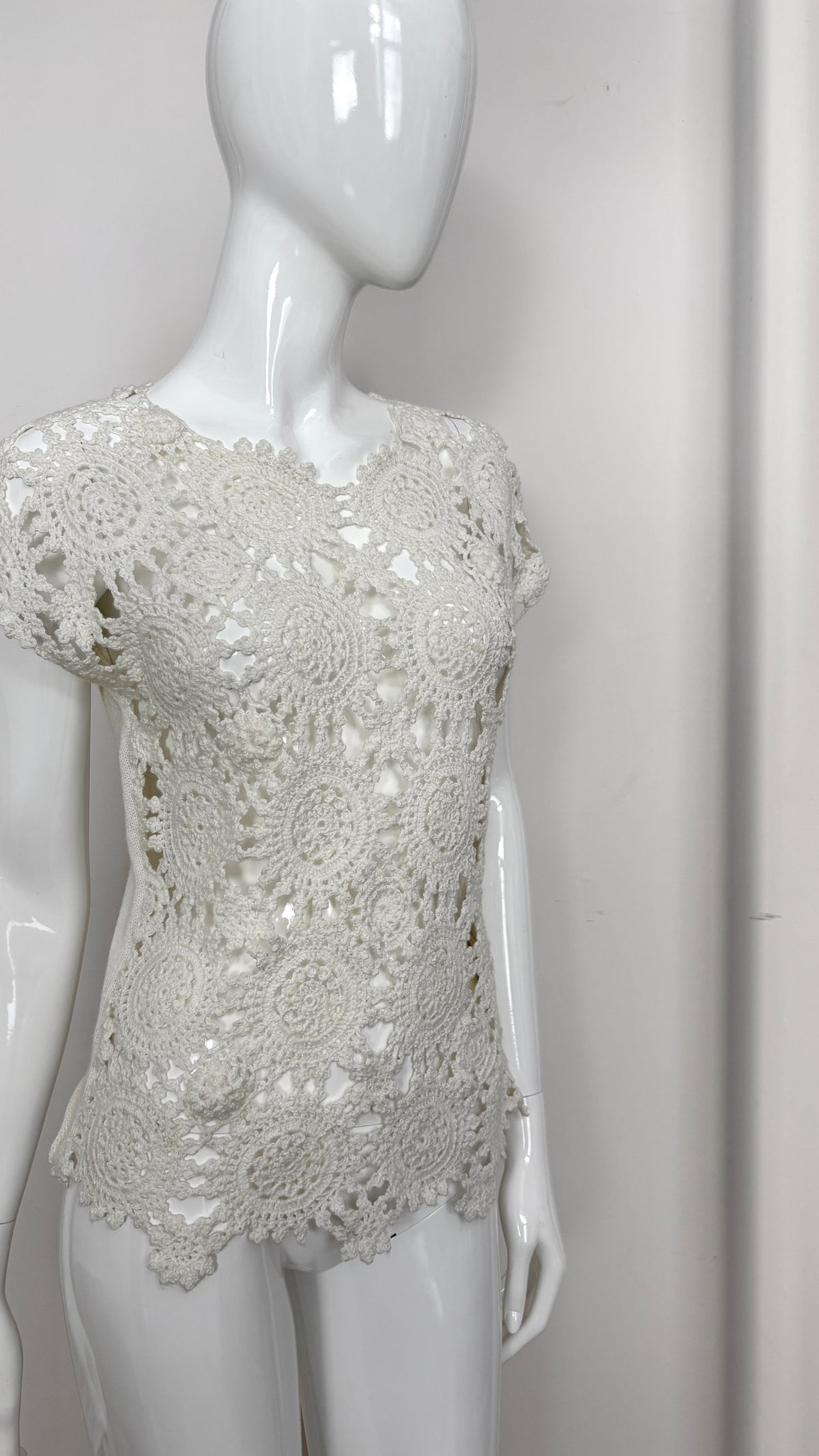 Comme des Garcons crochet front blouse