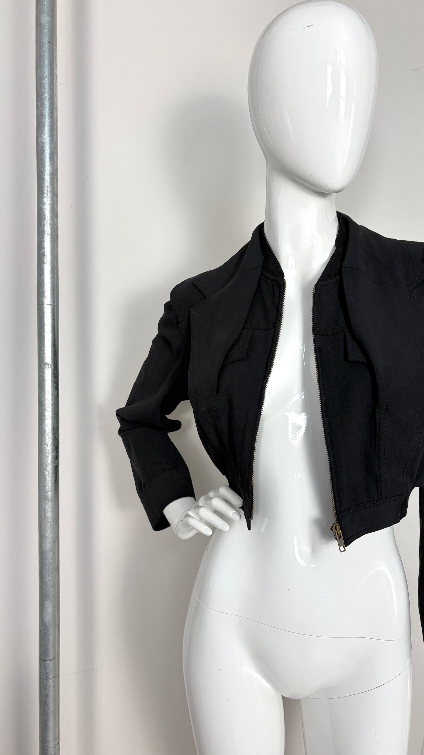 John Galliano cropped bomber jacket with disappearing lapel