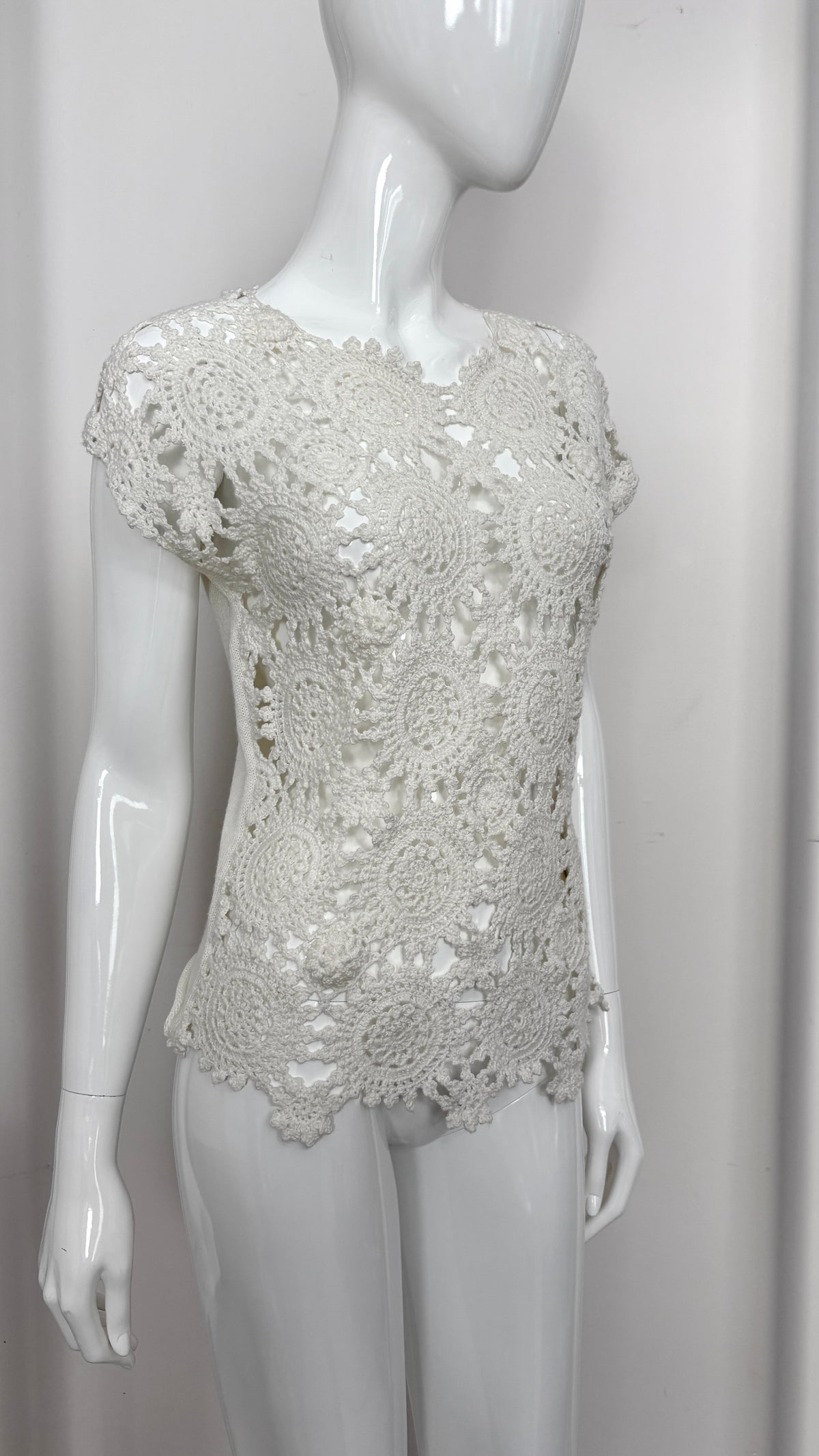 Comme des Garcons crochet front blouse