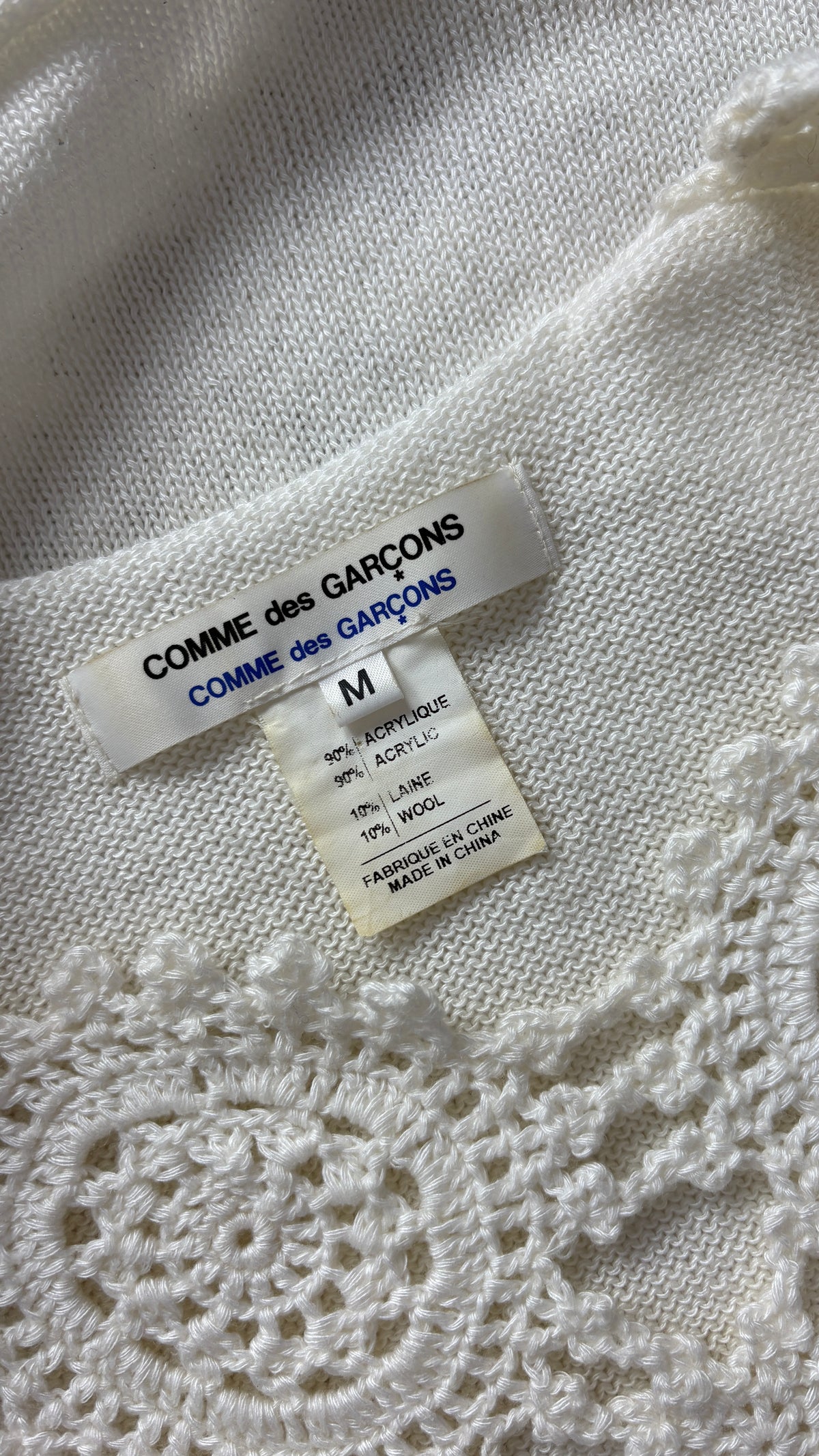 Comme des Garcons crochet front blouse