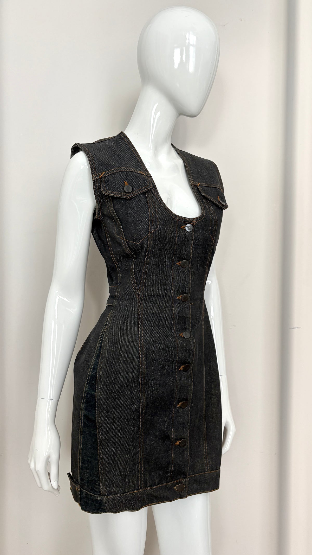 Junior Gaultier S/S 1988 hourglass denim dress