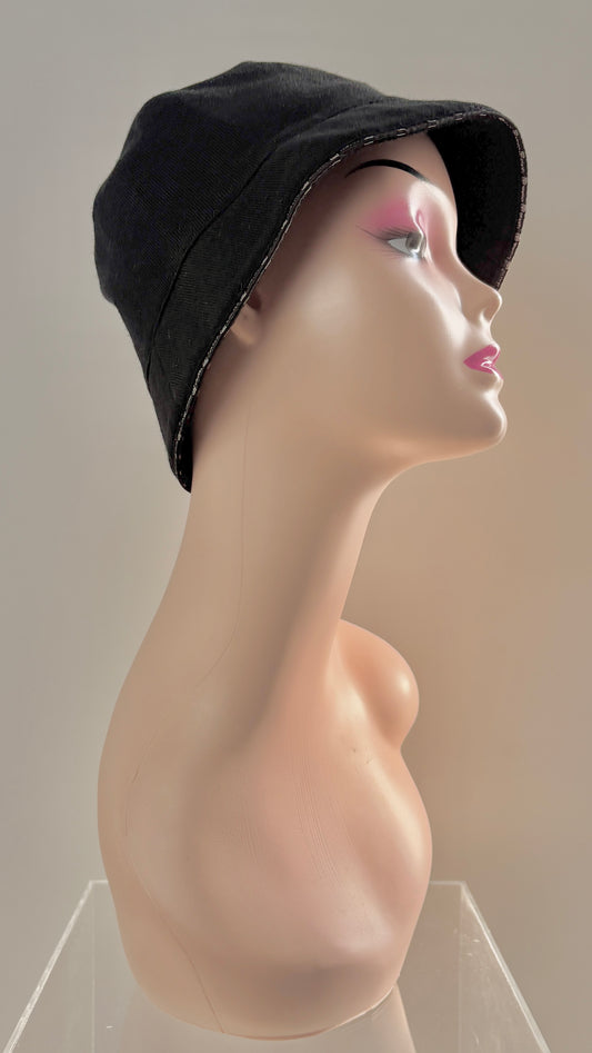 Chanel black wool bucket hat