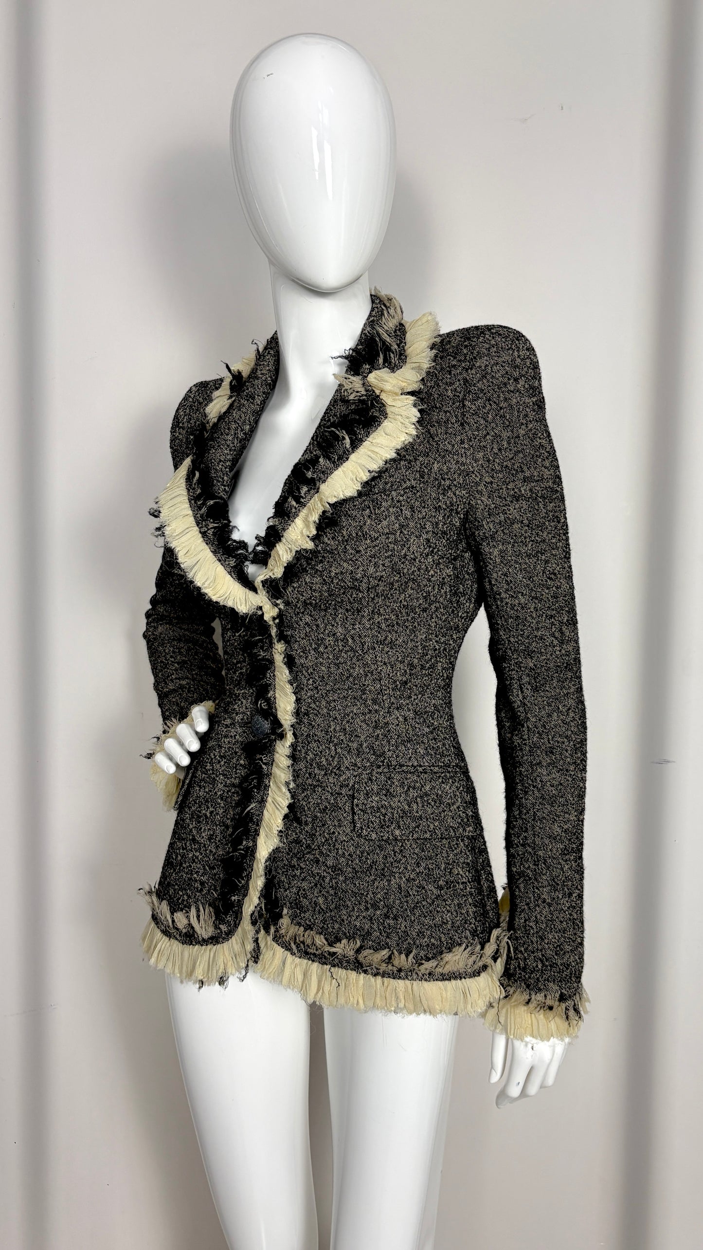 Alexander McQueen pre fall 2010 herringbone and silk suit