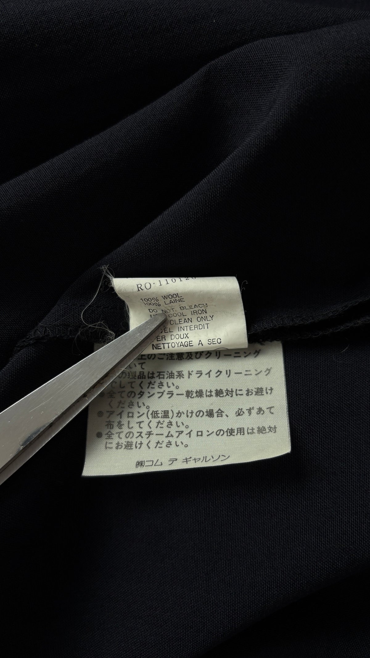 Comme des Garcons 90's robe de chambre zip dress