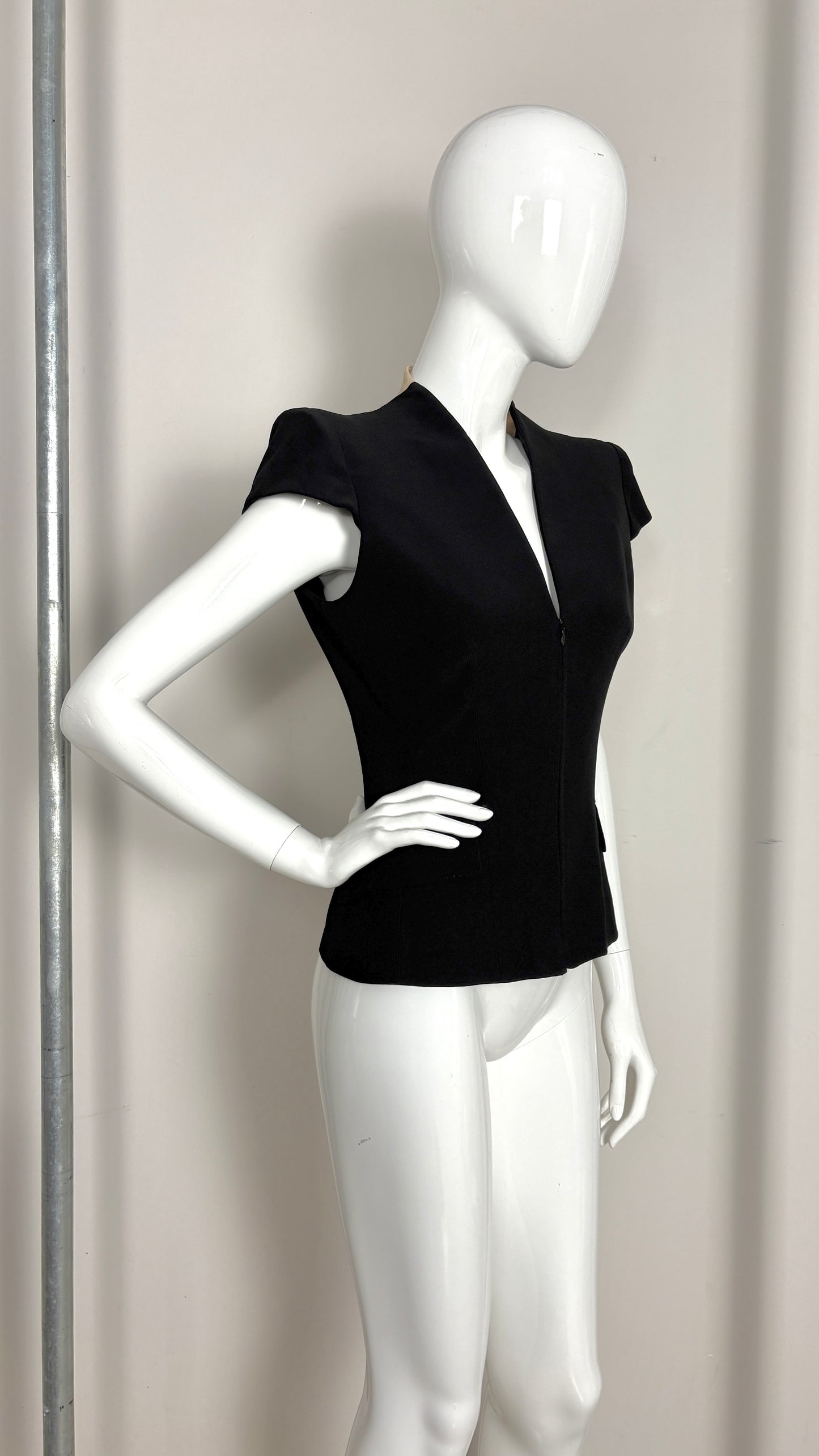 Alexander McQueen S/S 2008 black crepe jacket