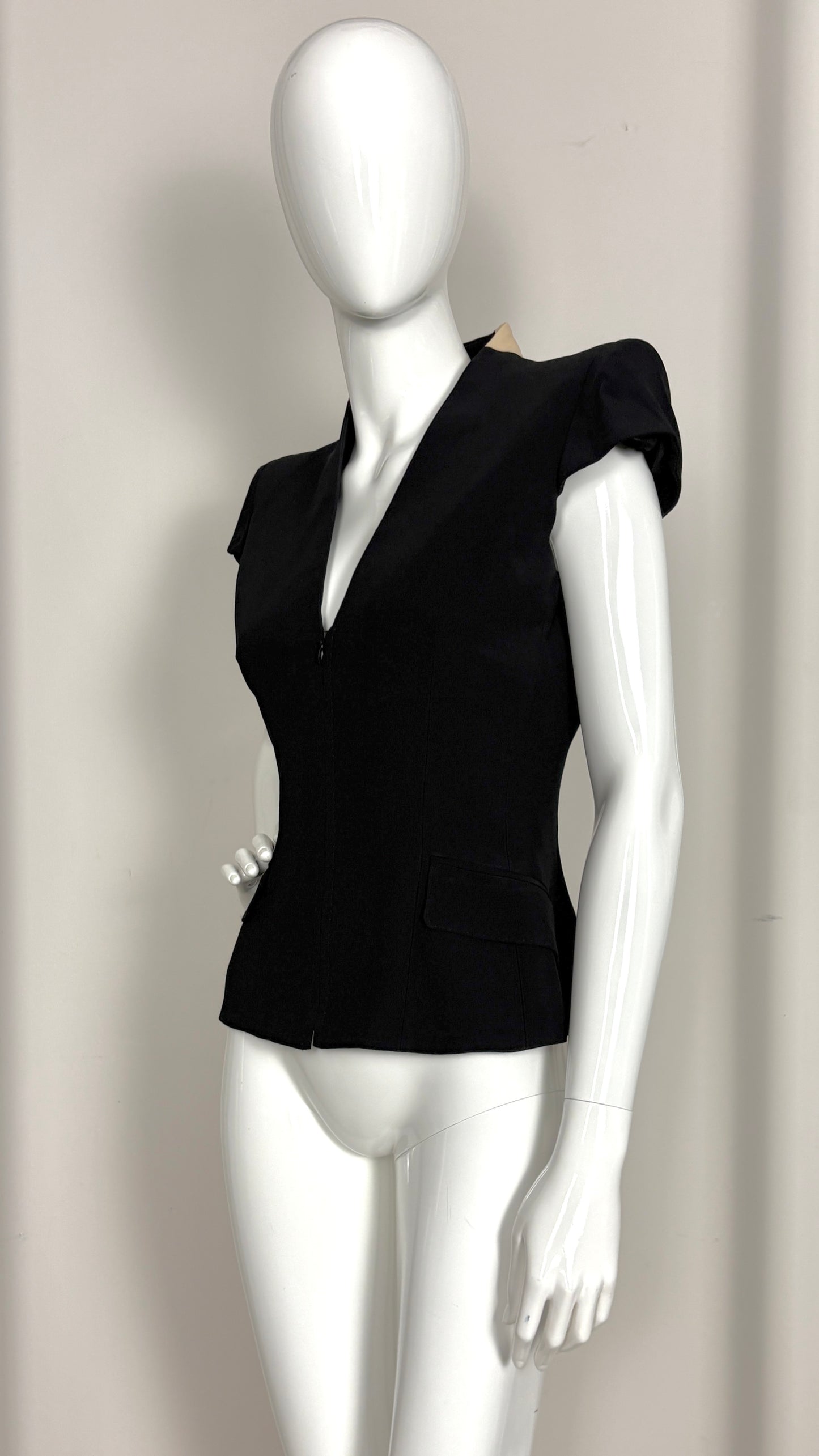 Alexander McQueen S/S 2008 black crepe jacket