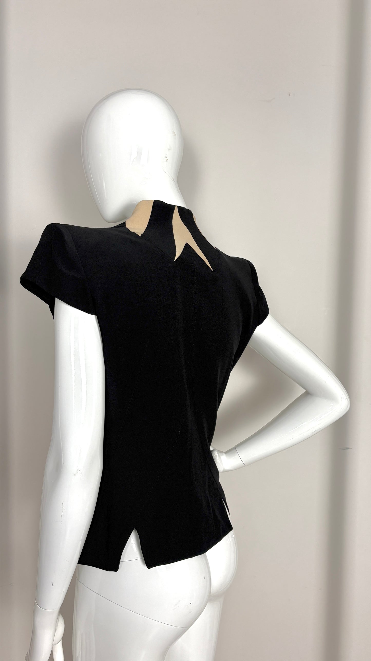 Alexander McQueen S/S 2008 black crepe jacket