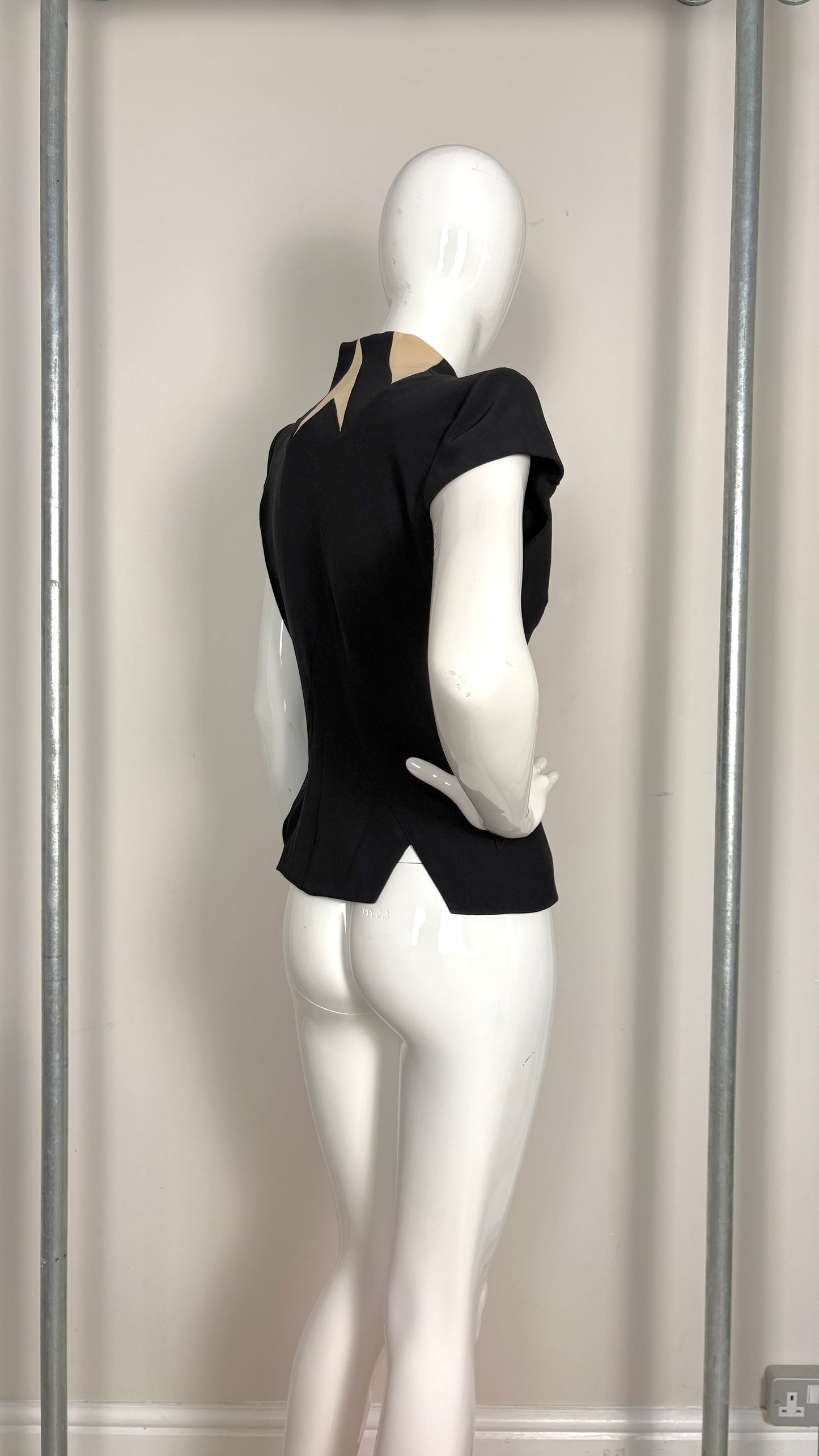 Alexander McQueen S/S 2008 black crepe jacket