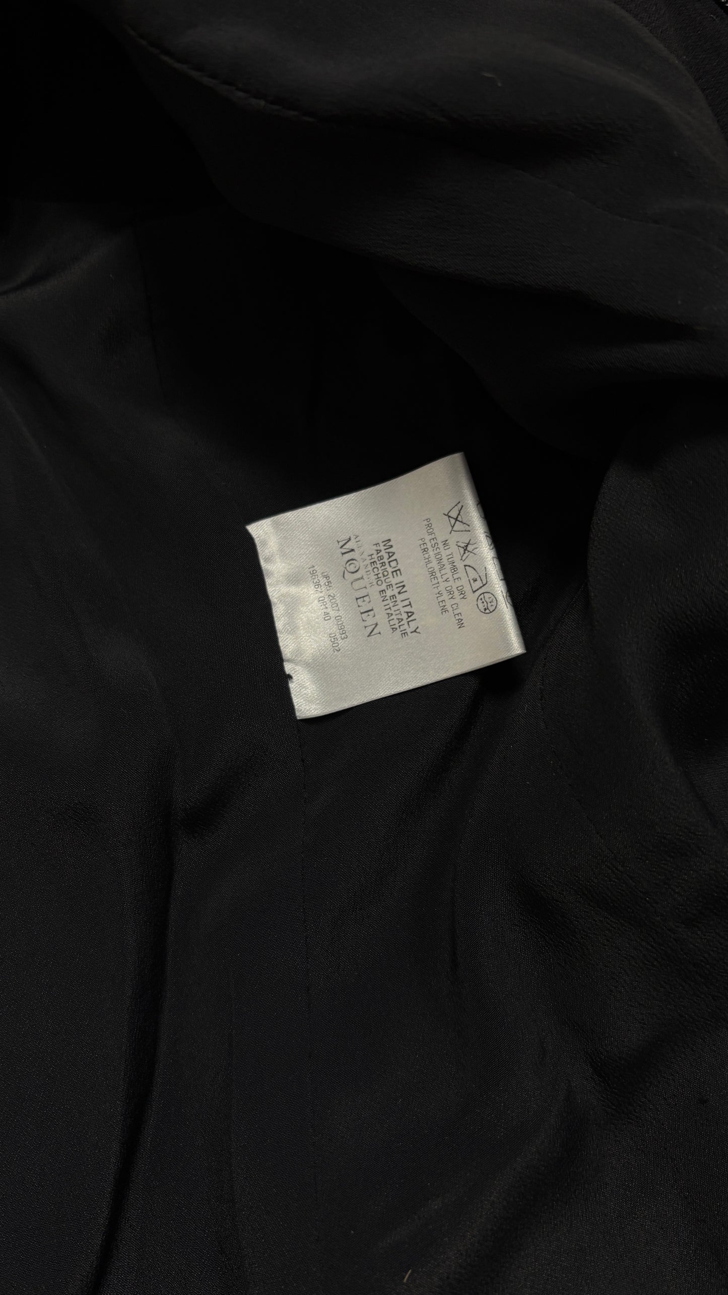 Alexander McQueen S/S 2008 black crepe jacket