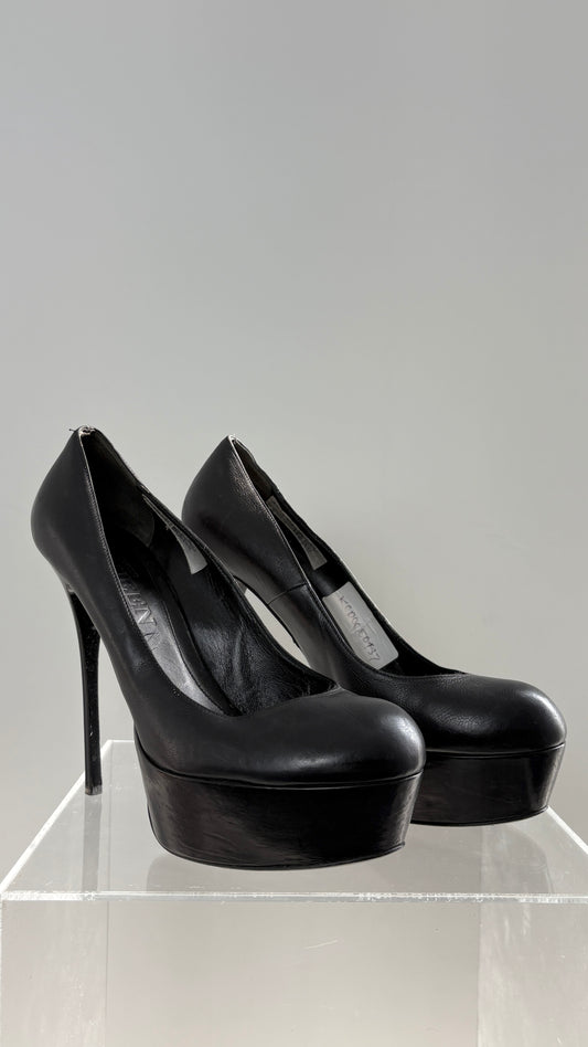 Alexander McQueen patent platform heels
