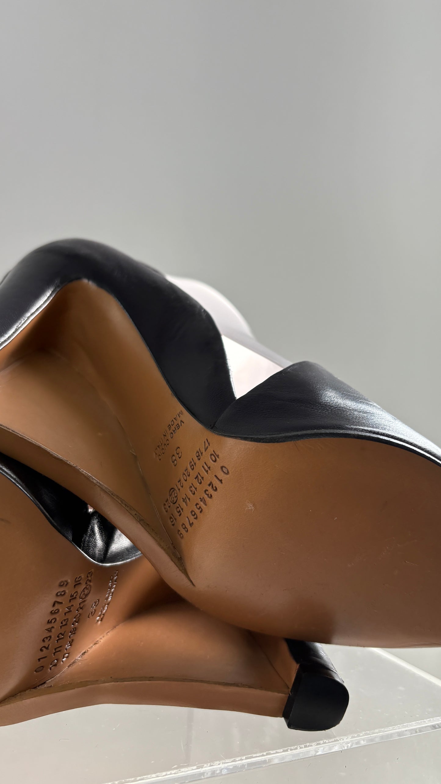 Margiela deep purple sculptural heels