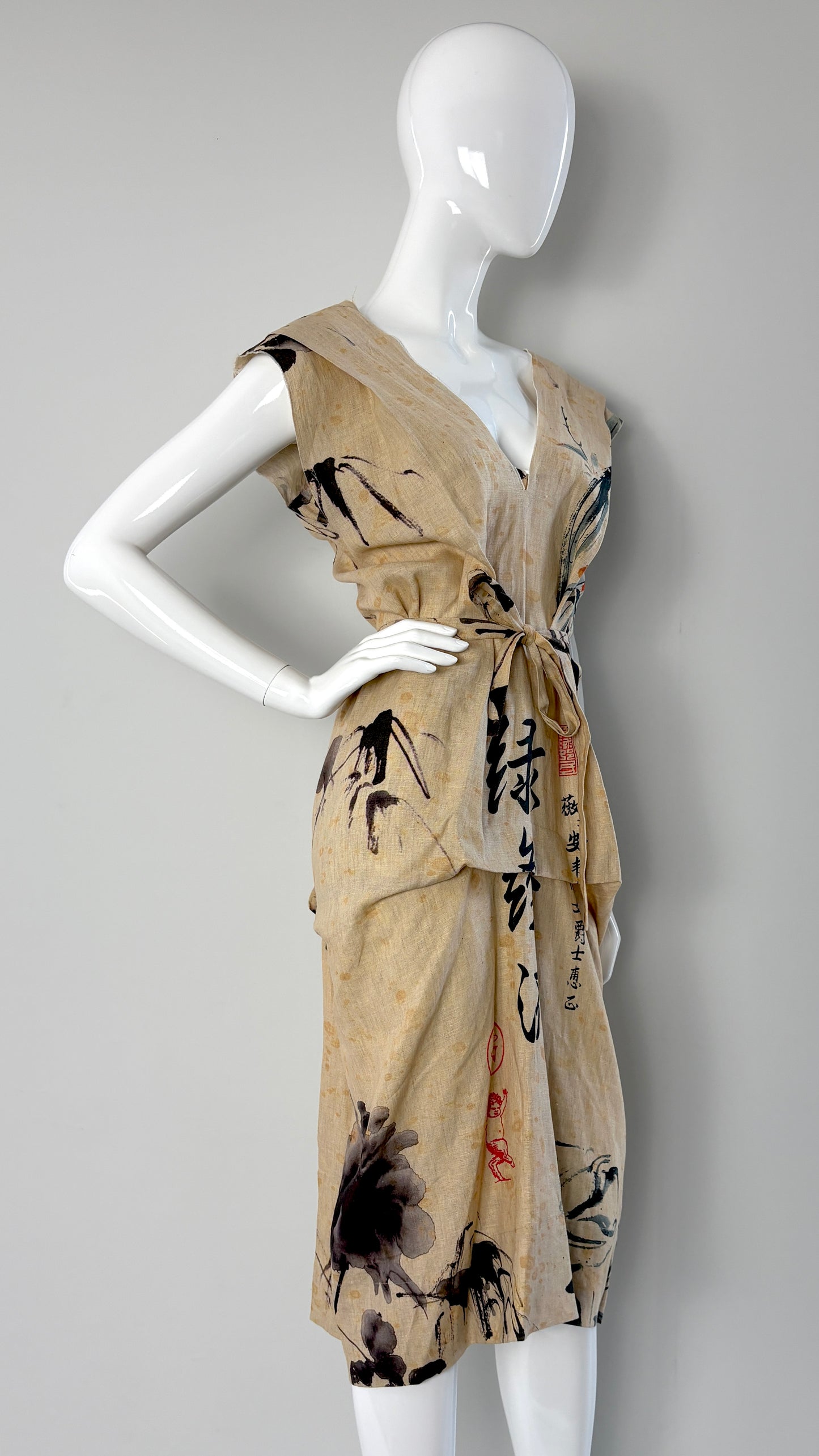 Vivienne Westwood antique script dress with exaggerated darts