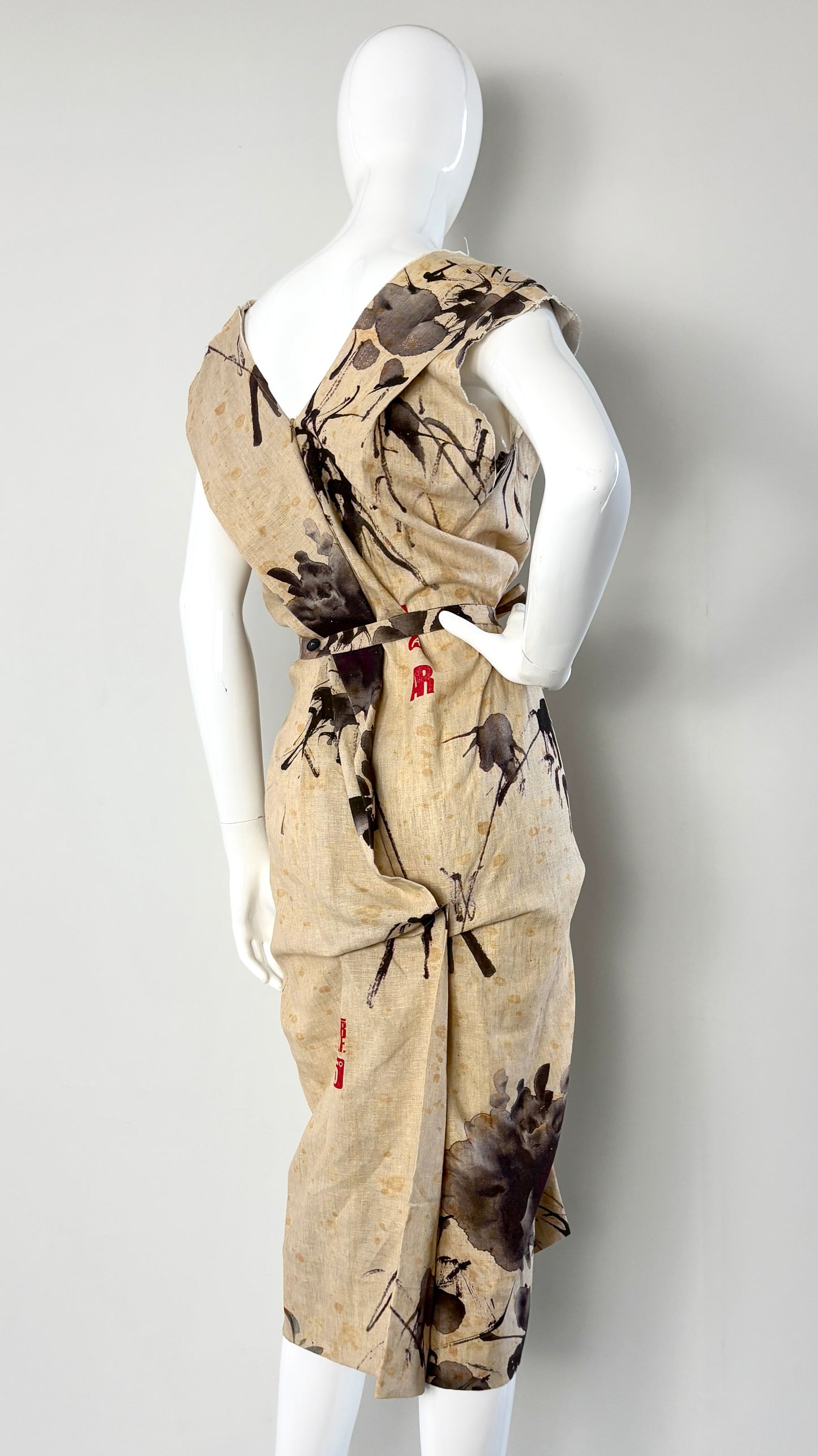 Vivienne Westwood antique script dress with exaggerated darts