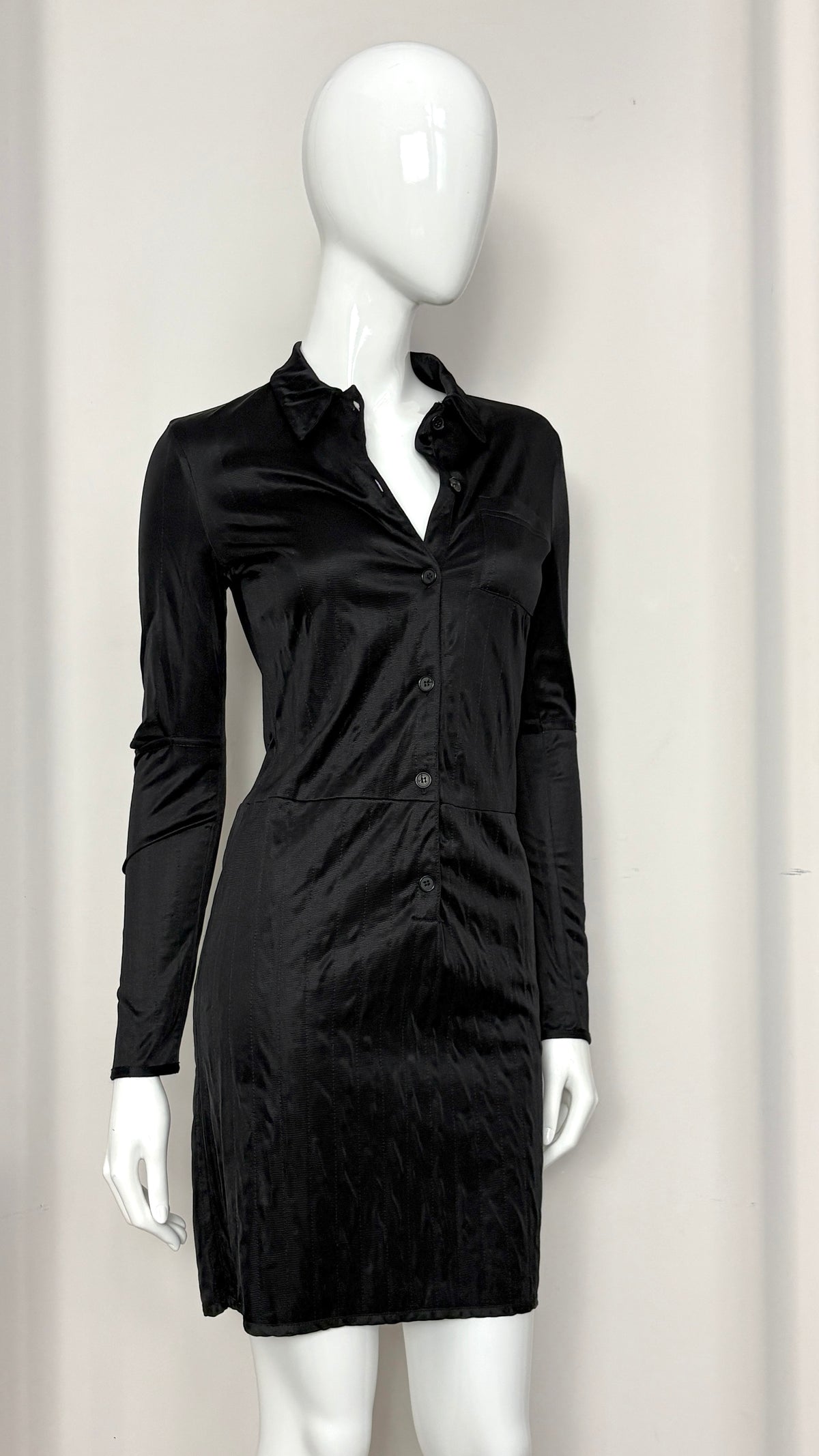 Helmut Lang 90's black dress with technical detailing