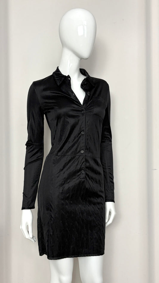 Helmut Lang 90's black dress with technical detailing