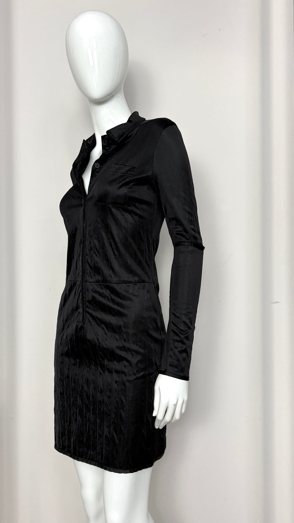 Helmut Lang 90's black dress with technical detailing