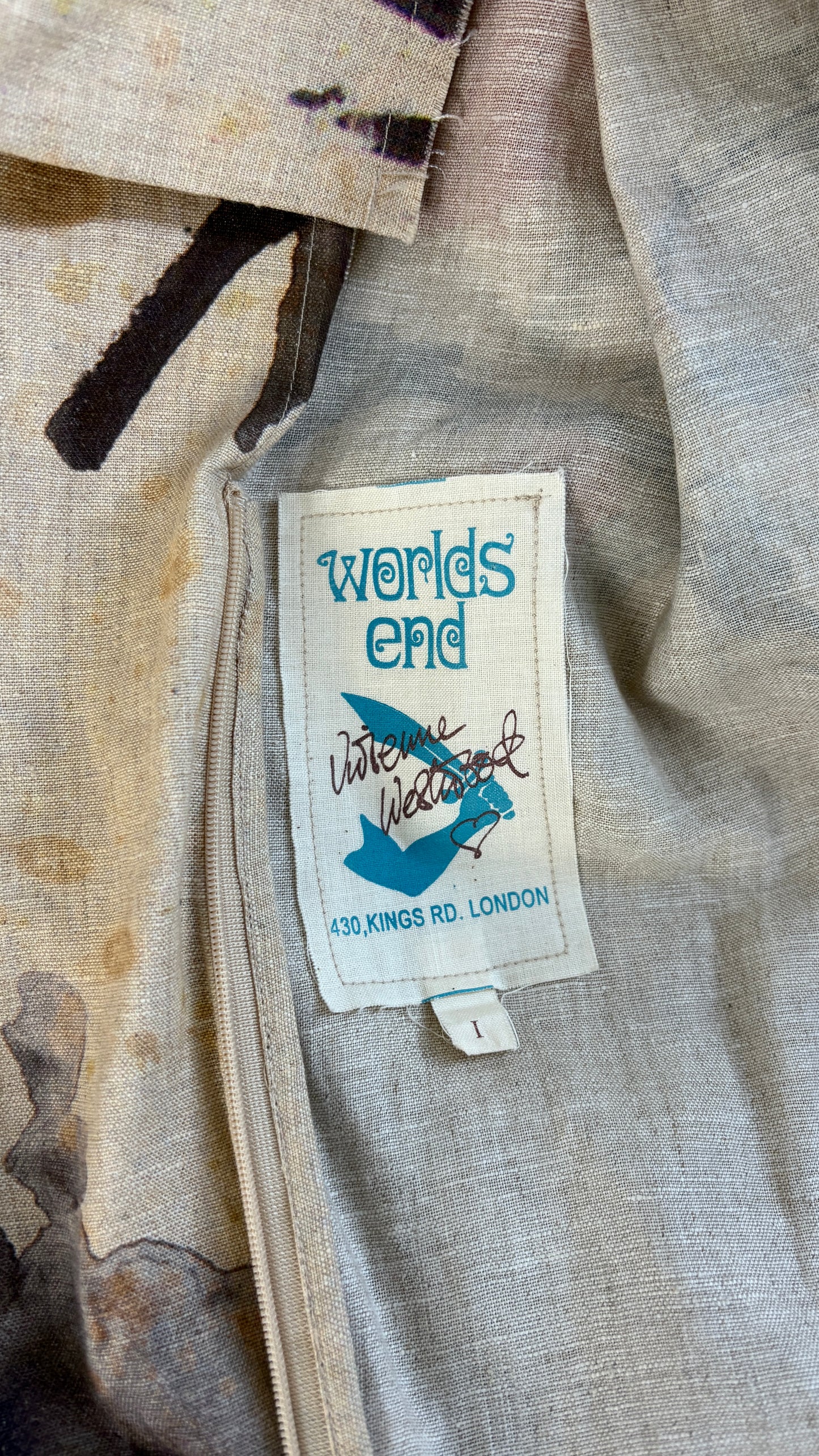 Vivienne Westwood antique script dress with exaggerated darts