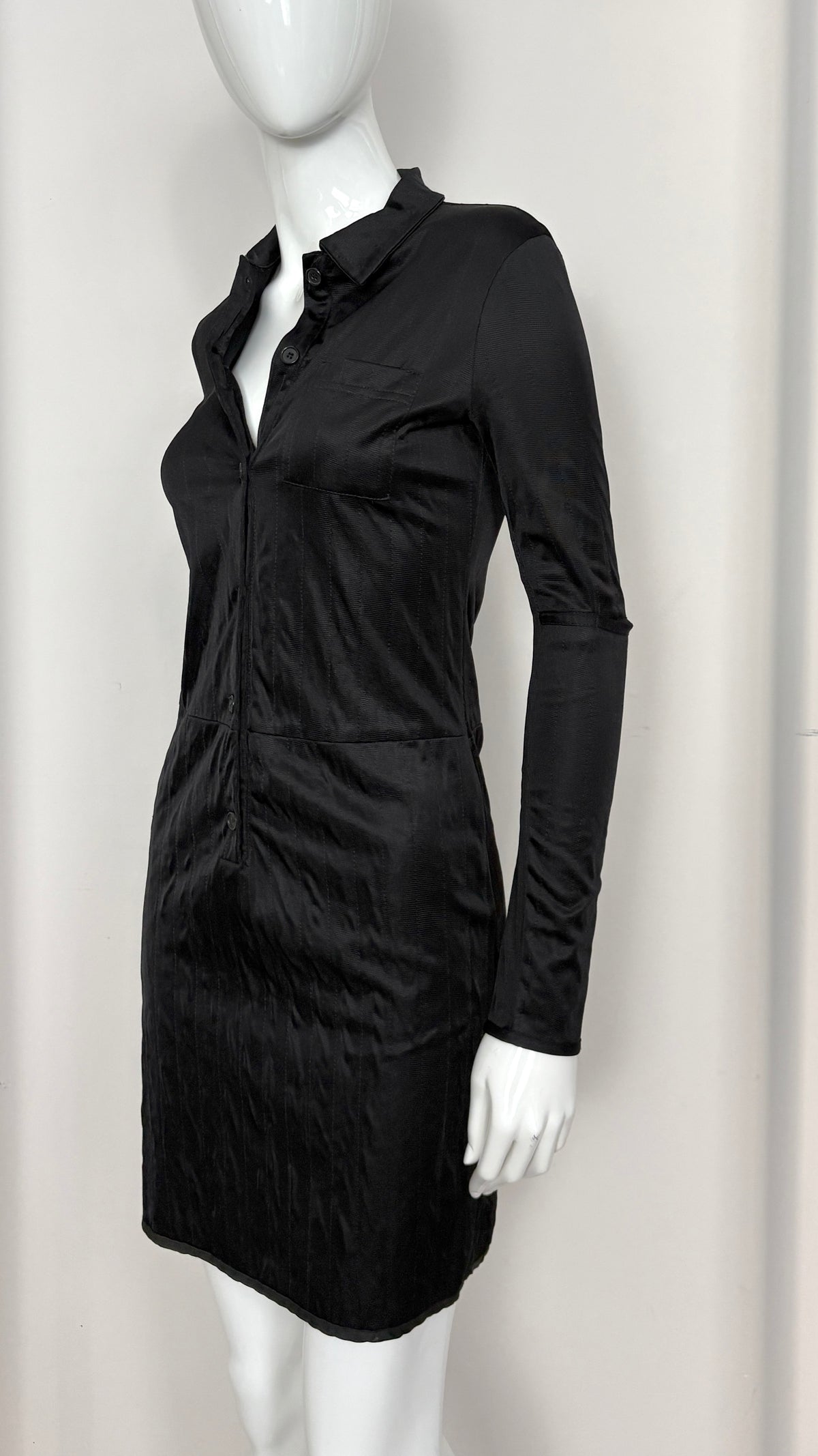 Helmut Lang 90's black dress with technical detailing