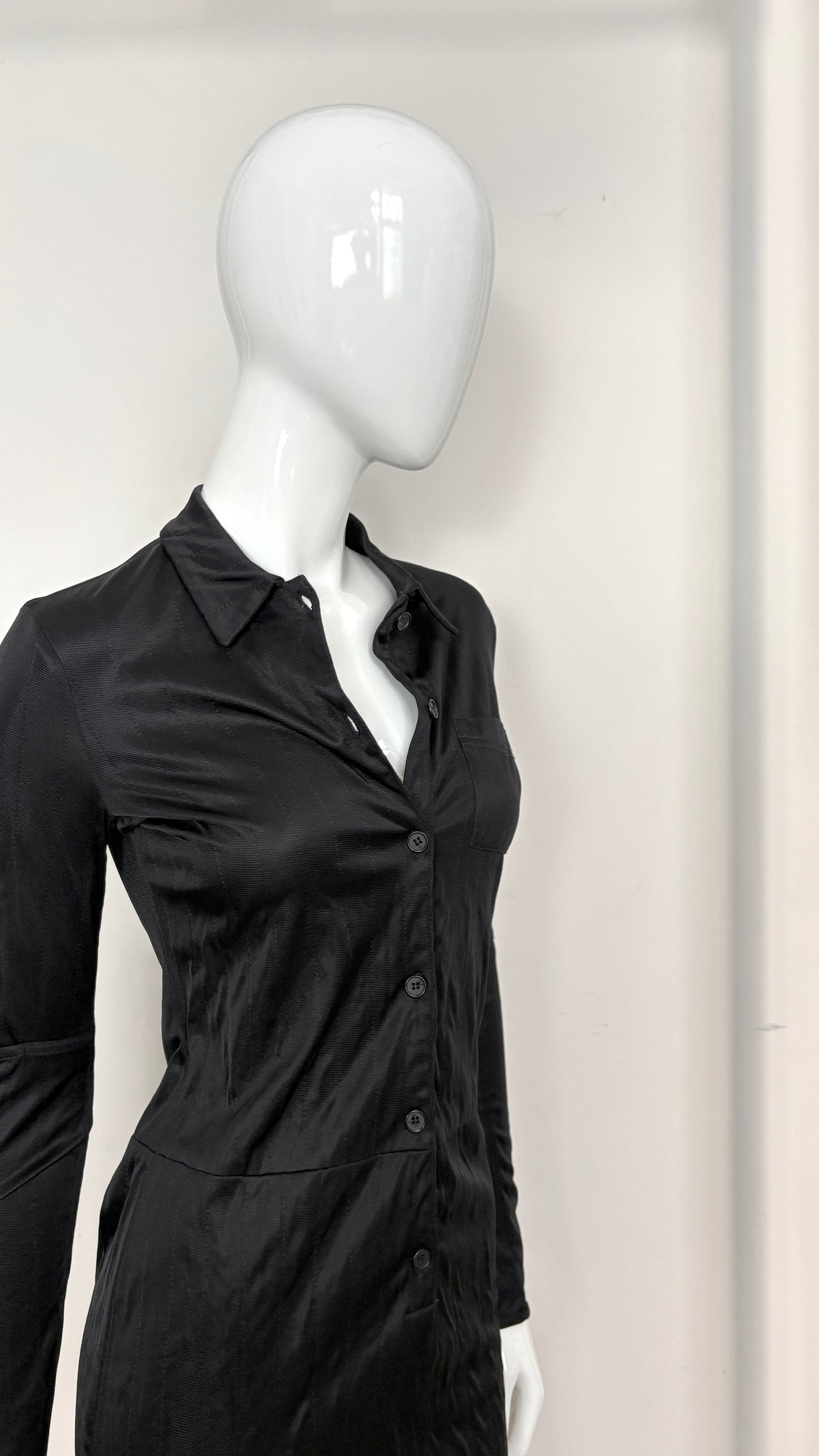 Helmut Lang 90's black dress with technical detailing