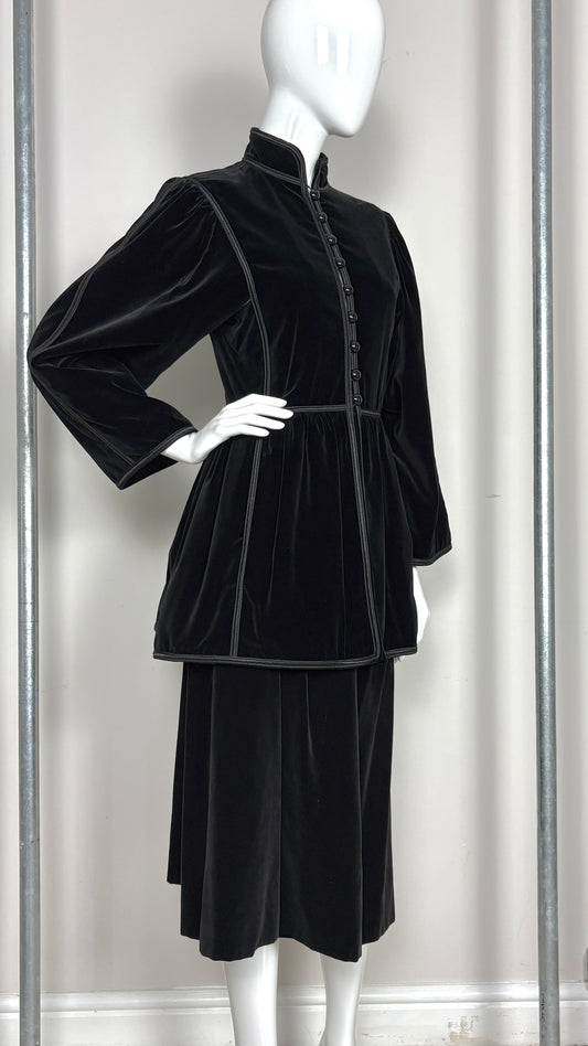 Yves Saint Laurent black velvet ensemble