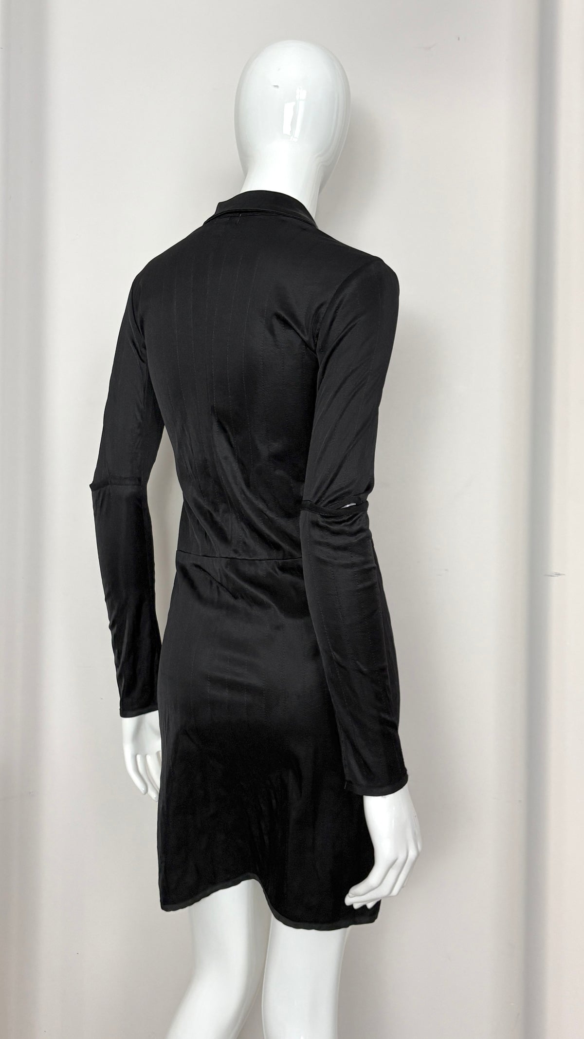 Helmut Lang 90's black dress with technical detailing