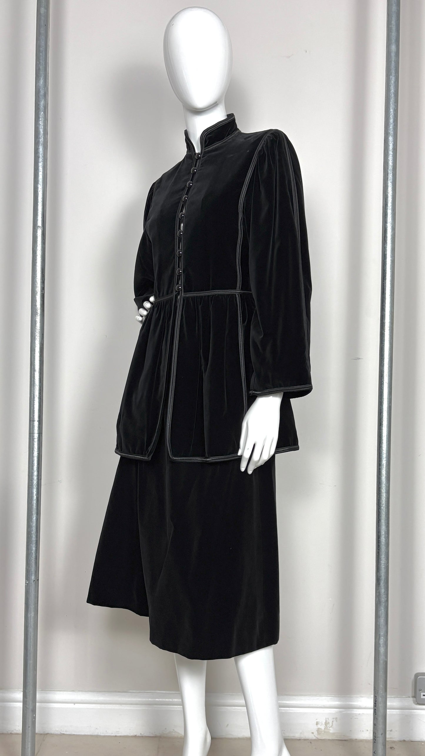 Yves Saint Laurent black velvet ensemble