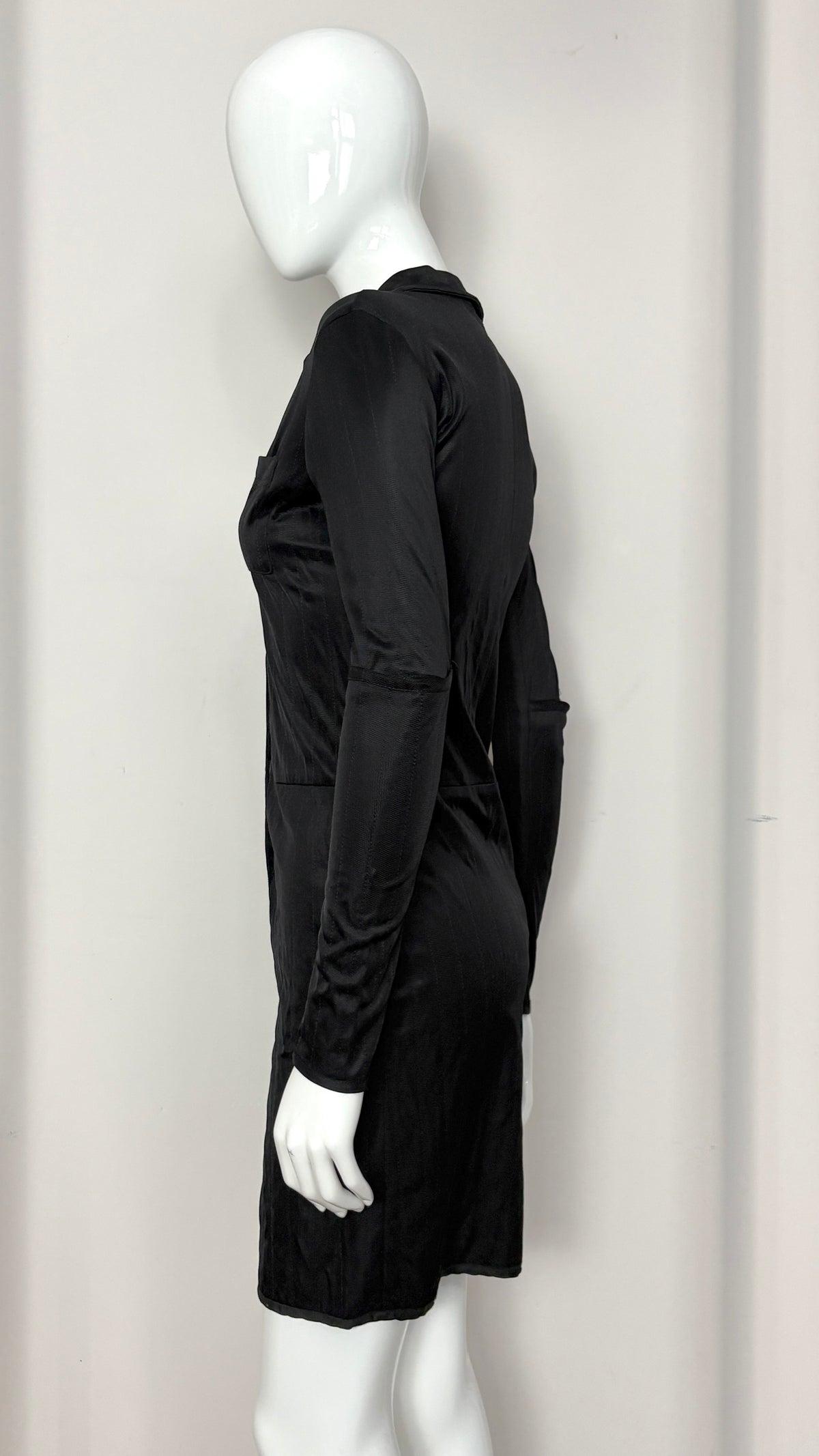 Helmut Lang 90's black dress with technical detailing