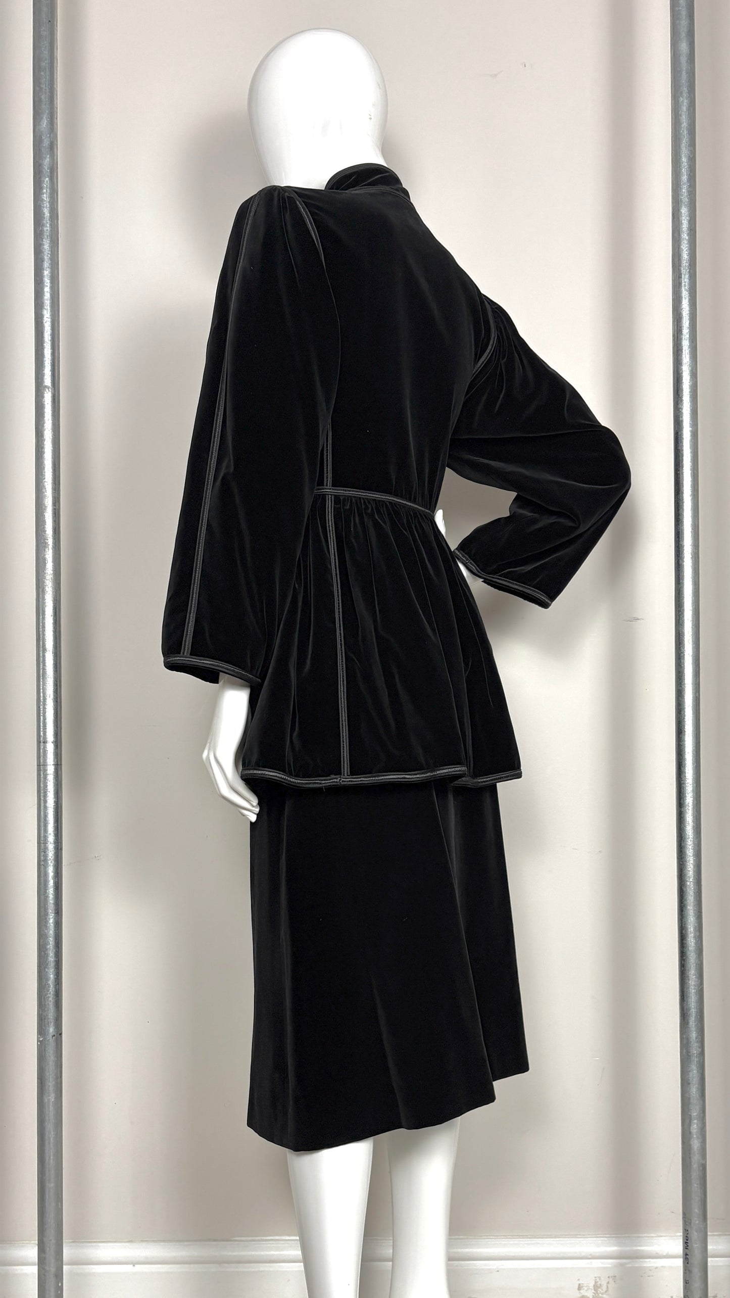 Yves Saint Laurent black velvet ensemble