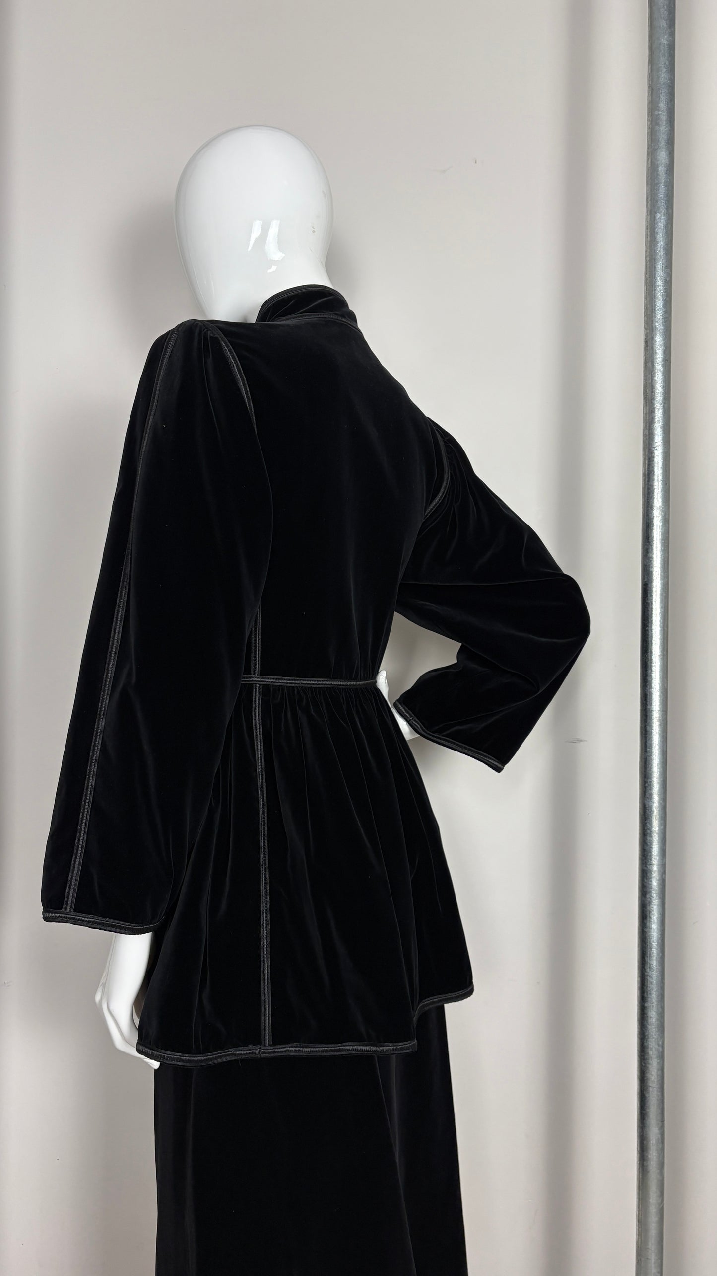Yves Saint Laurent black velvet ensemble