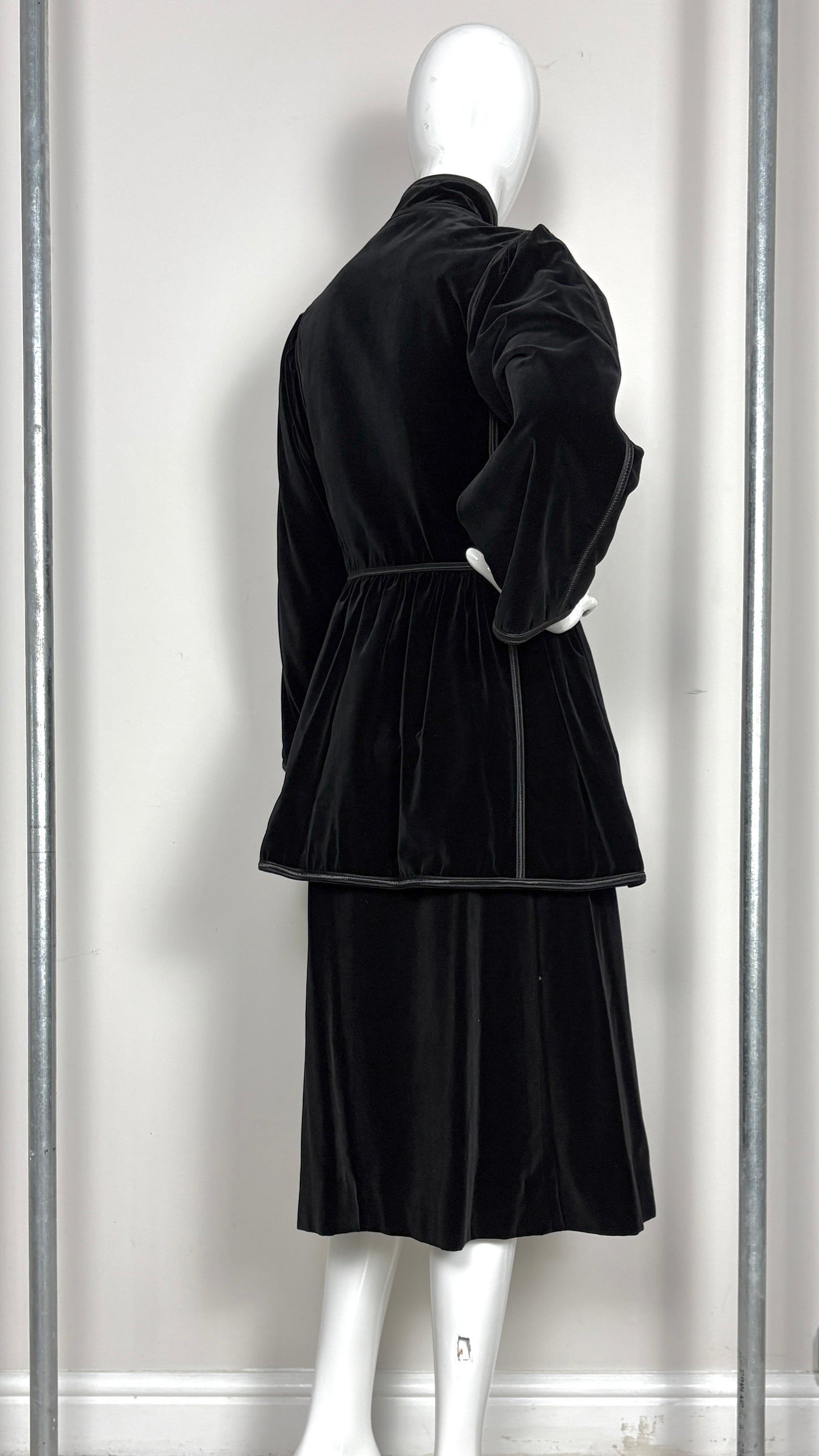 Yves Saint Laurent black velvet ensemble
