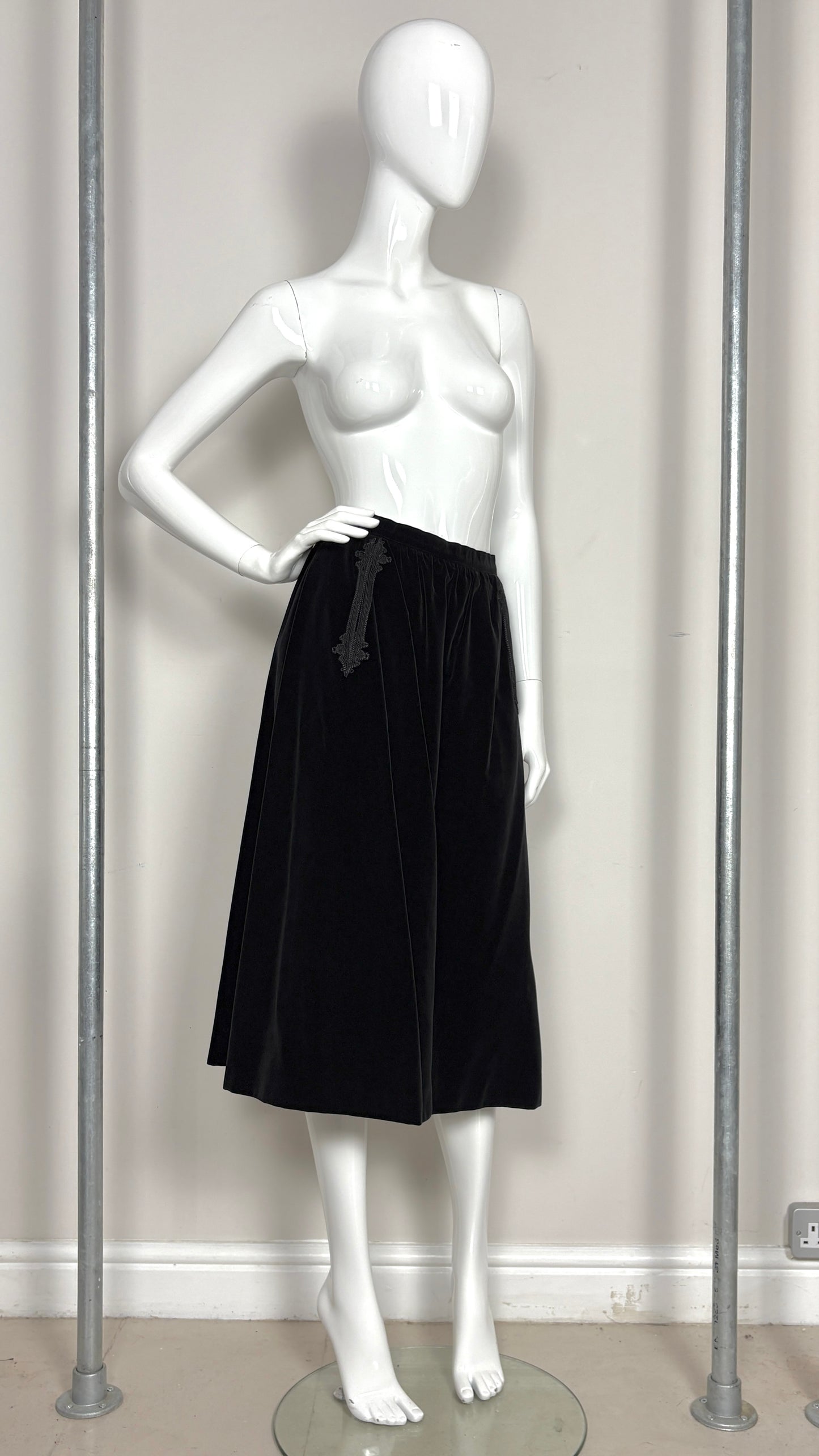 Yves Saint Laurent black velvet ensemble