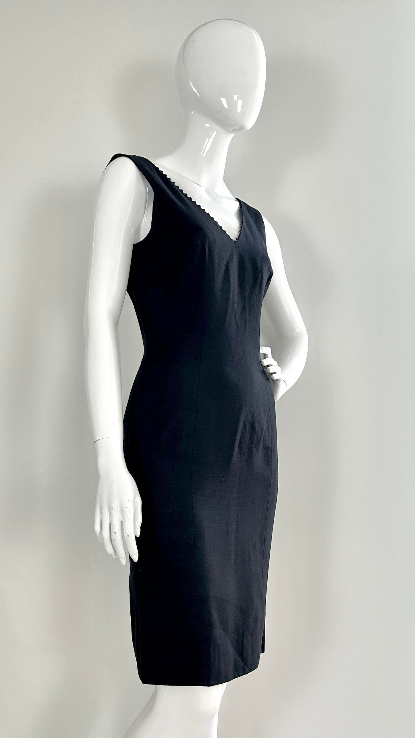 John Galliano tailored pencil dress and jacket with scalloped trim