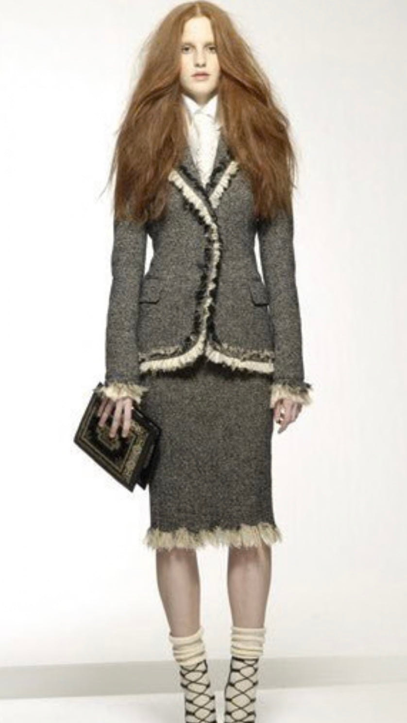 Alexander McQueen pre fall 2010 herringbone and silk suit