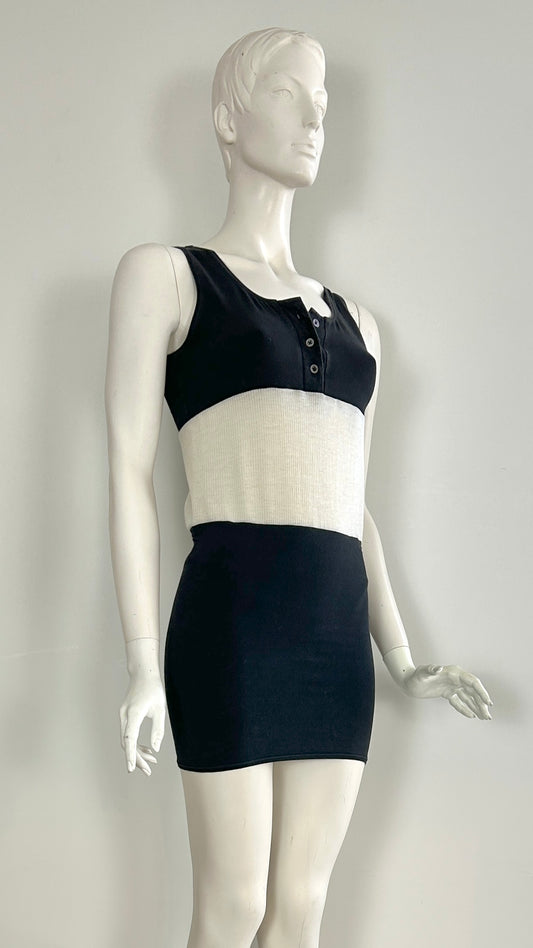 John Flett playsuit with contrast waist