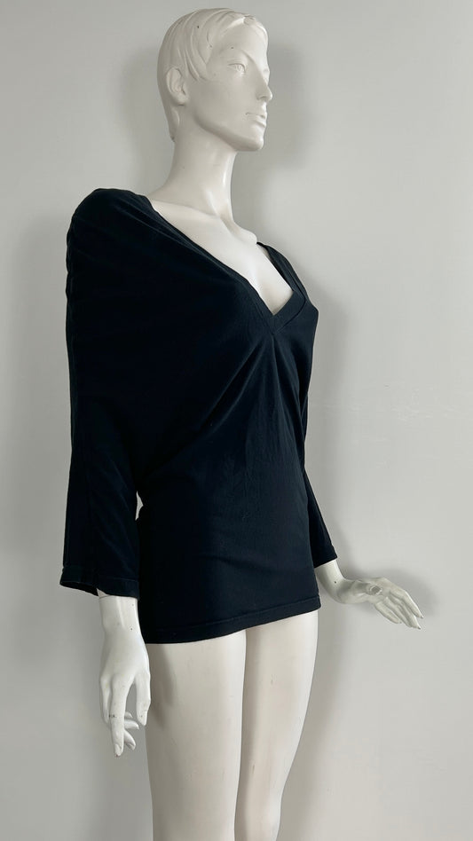 John Flett jersey top with circle cut shoulder