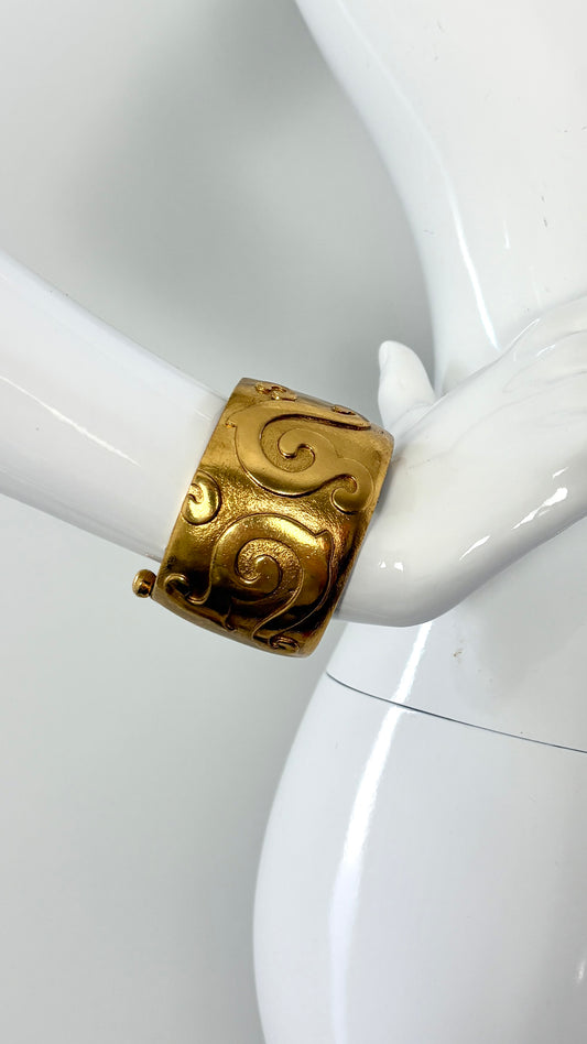 Yves Saint Laurent gold spiral cuff
