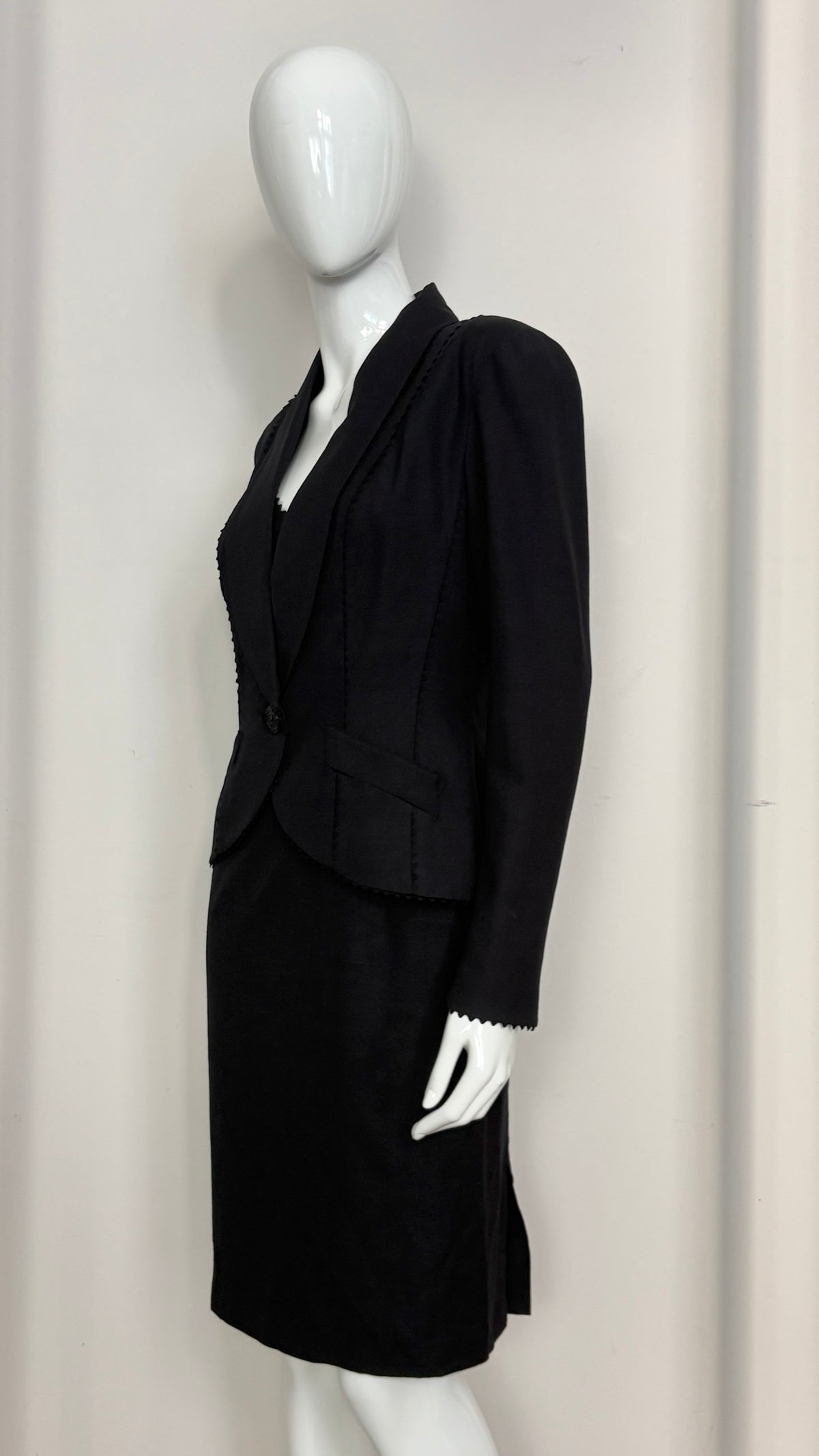 John Galliano 90's dress and jacket with loop trim detail