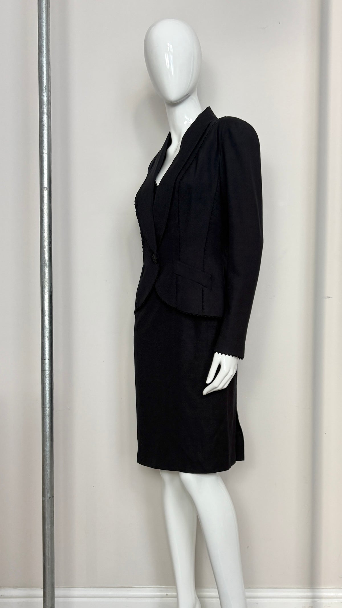 John Galliano 90's dress and jacket with loop trim detail