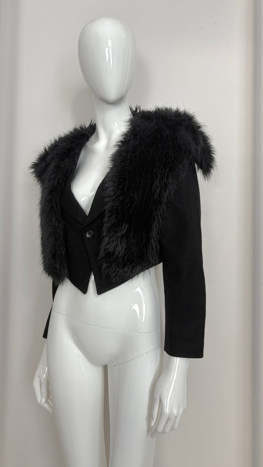 Comme des Garcons 1989 bolero with faux fur shawl