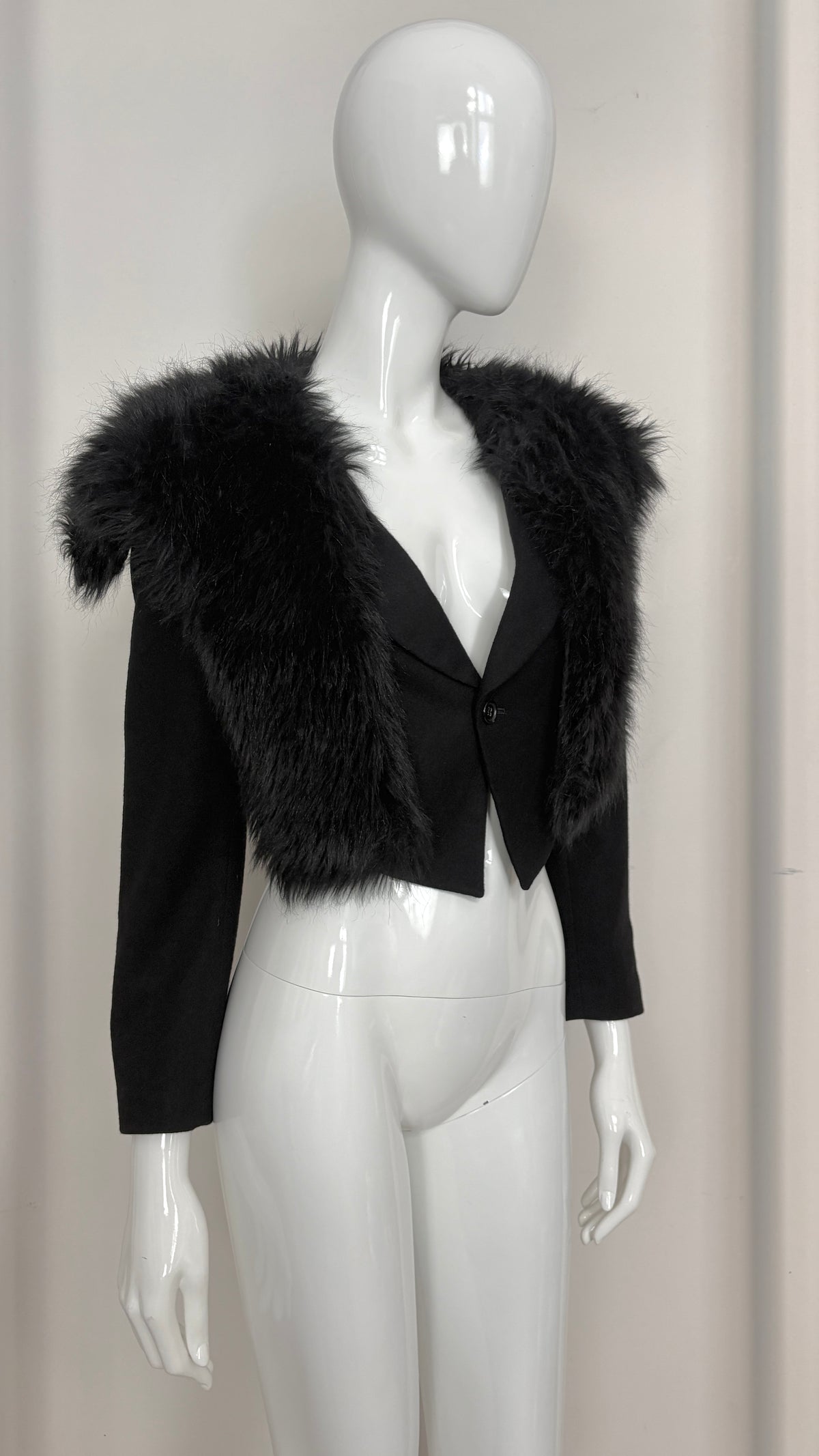 Comme des Garcons 1989 bolero with faux fur shawl