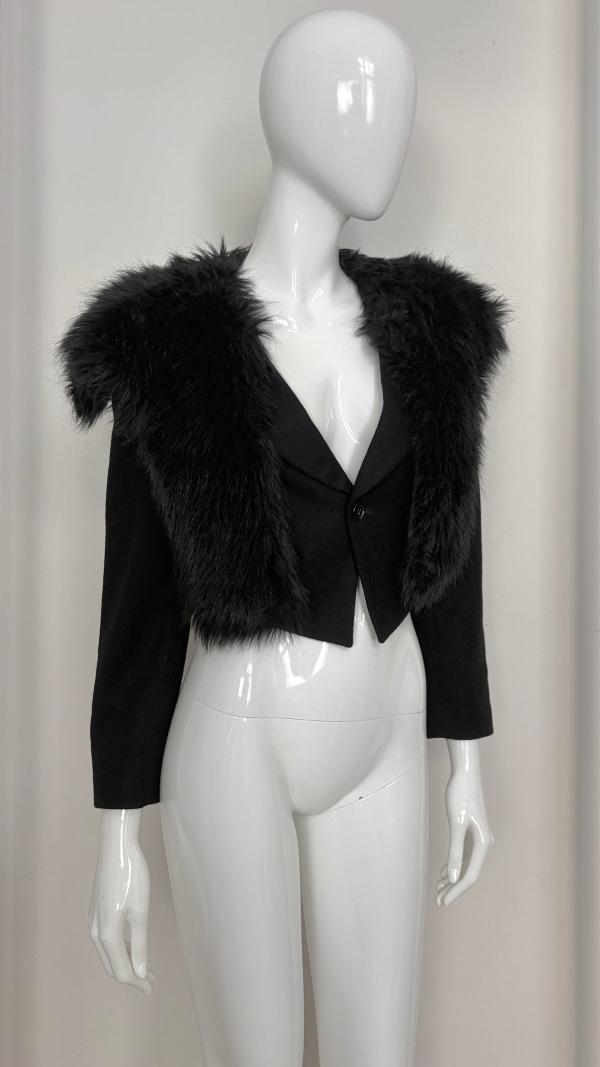 Comme des Garcons 1989 bolero with faux fur shawl
