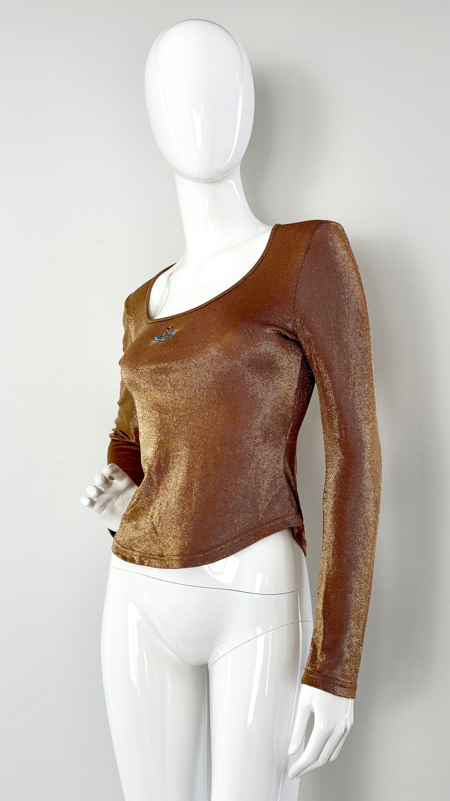 Vivienne Westwood gold lurex orb top