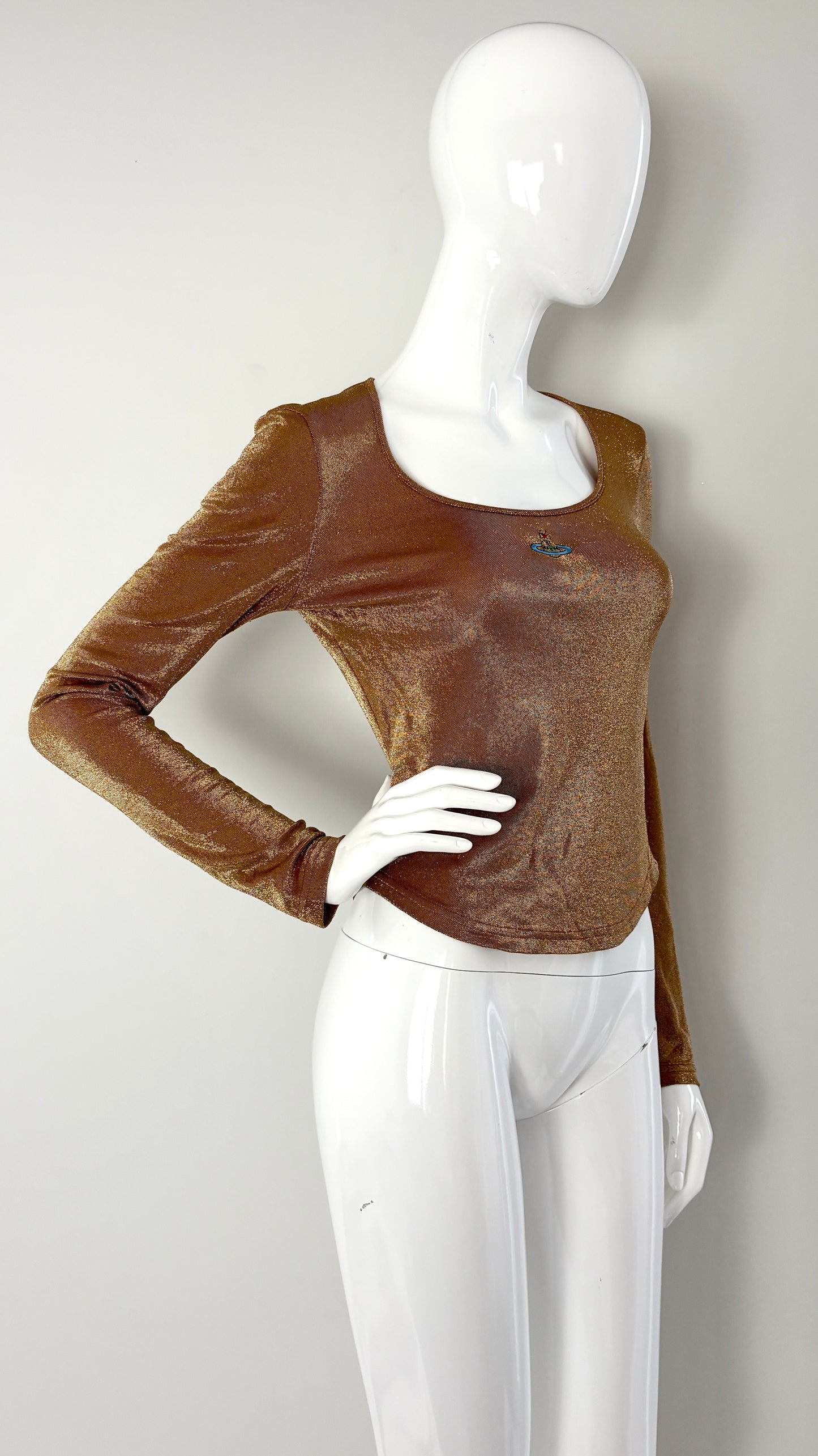 Vivienne Westwood gold lurex orb top