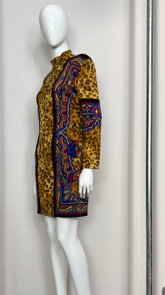 Gianni Versace Versus leopard/baroque print dress