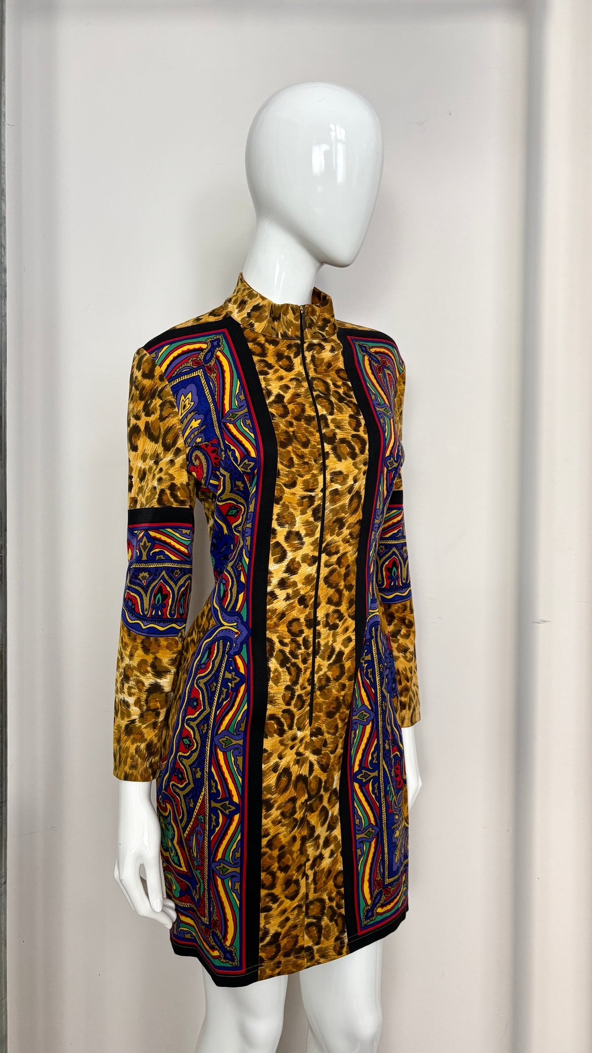 Gianni Versace Versus leopard/baroque print dress