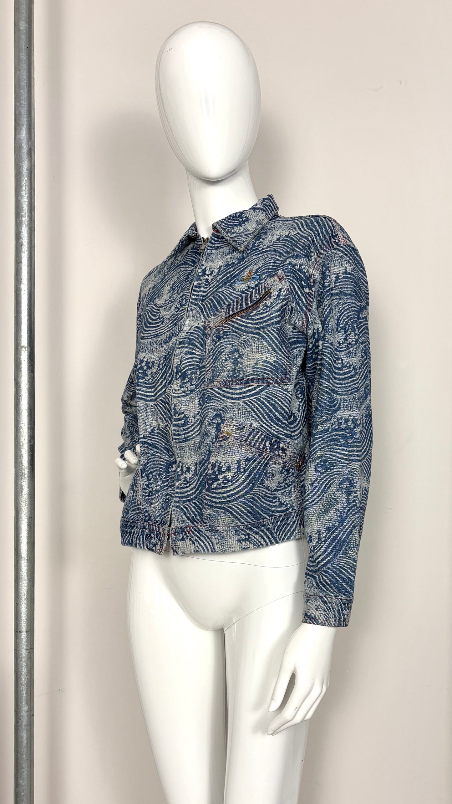 Vivienne Westwood A/W 1992 'the great wave' denim jacket