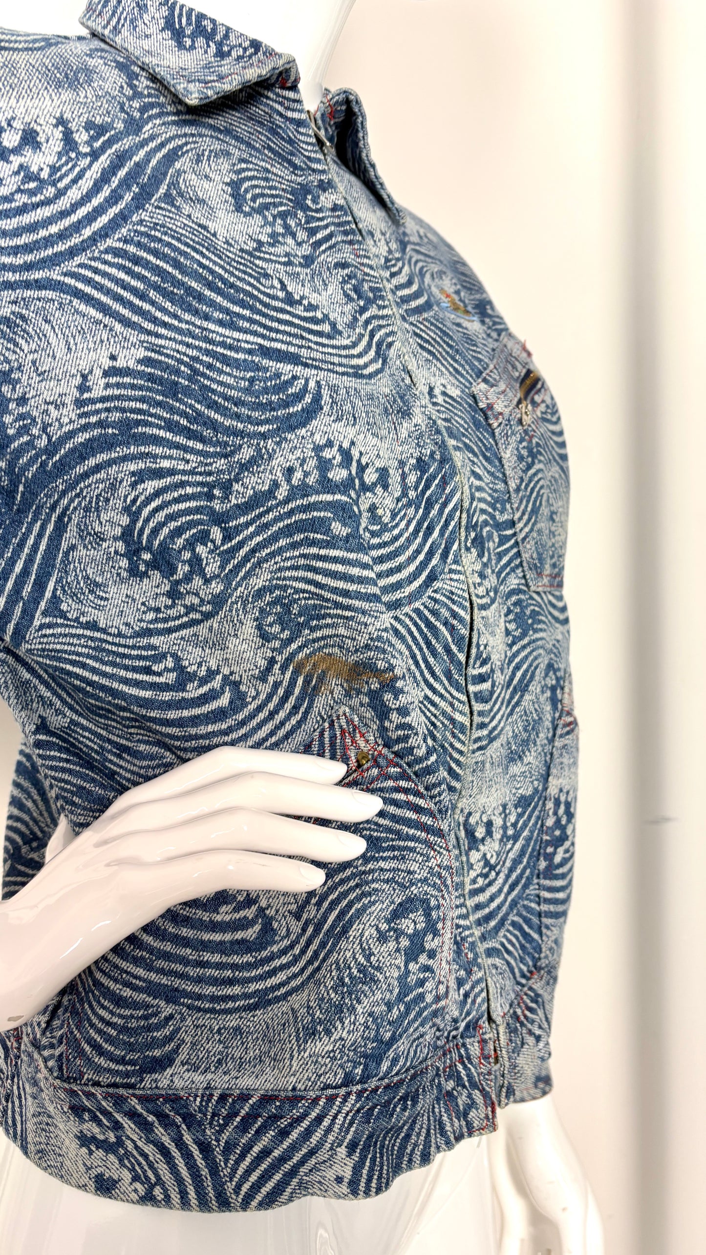Vivienne Westwood A/W 1992 'the great wave' denim jacket