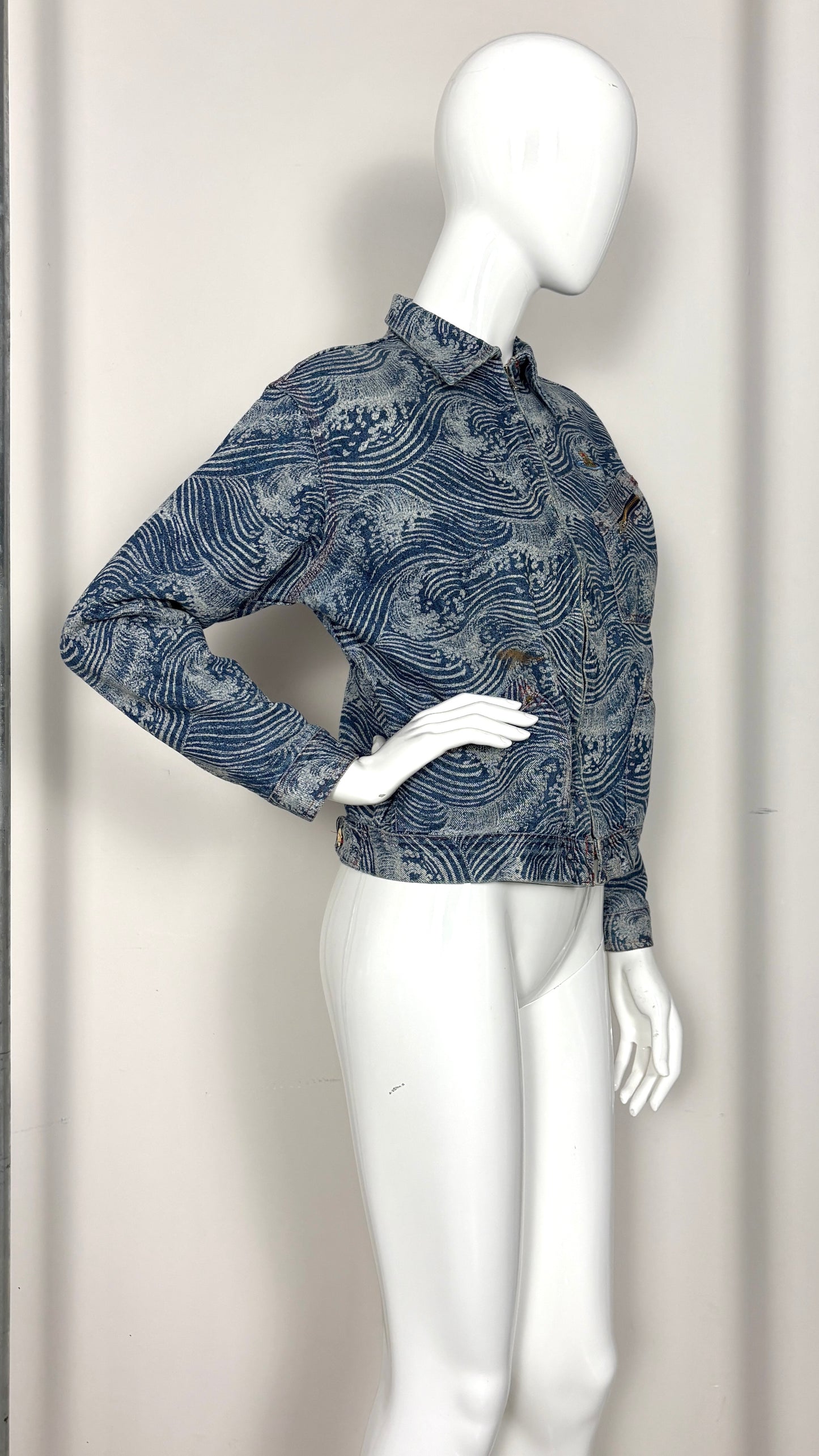 Vivienne Westwood A/W 1992 'the great wave' denim jacket