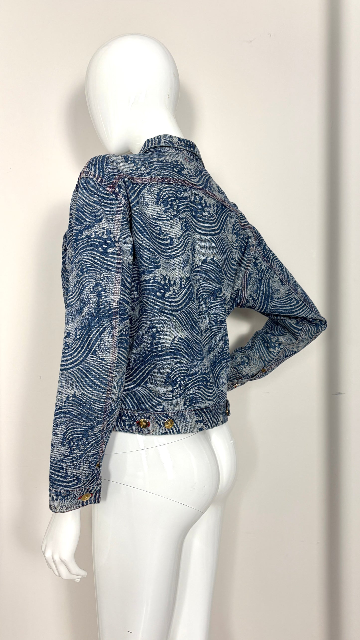 Vivienne Westwood A/W 1992 'the great wave' denim jacket